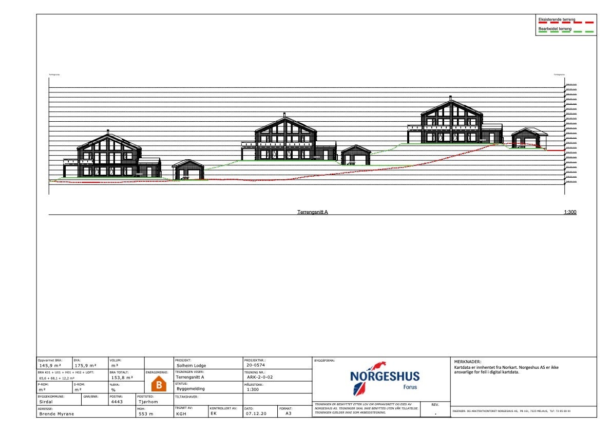 Terrengsnitt tomt 100-102 Galleribilde
