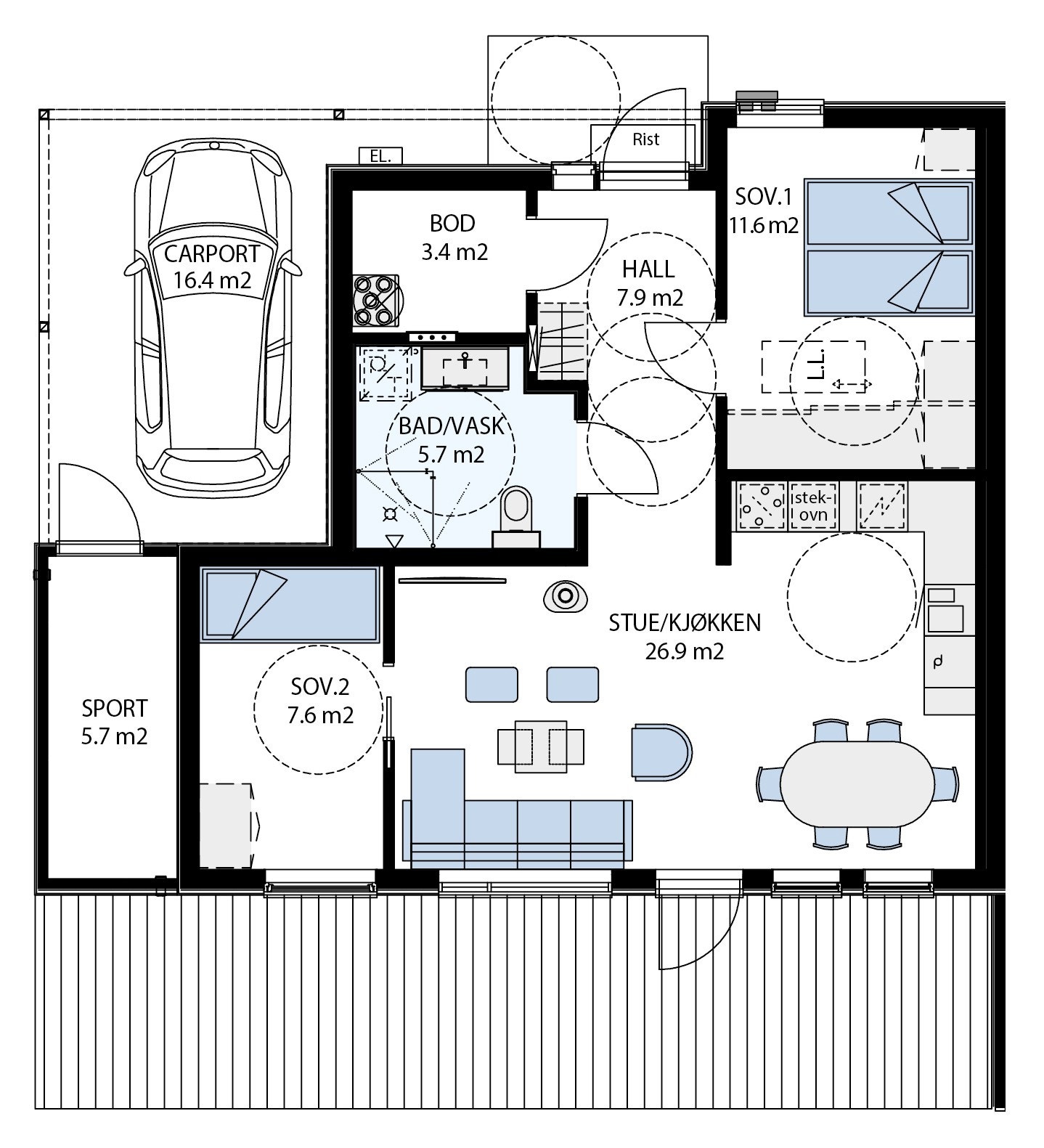 Bolig nr 2,3,4,5 Galleribilde