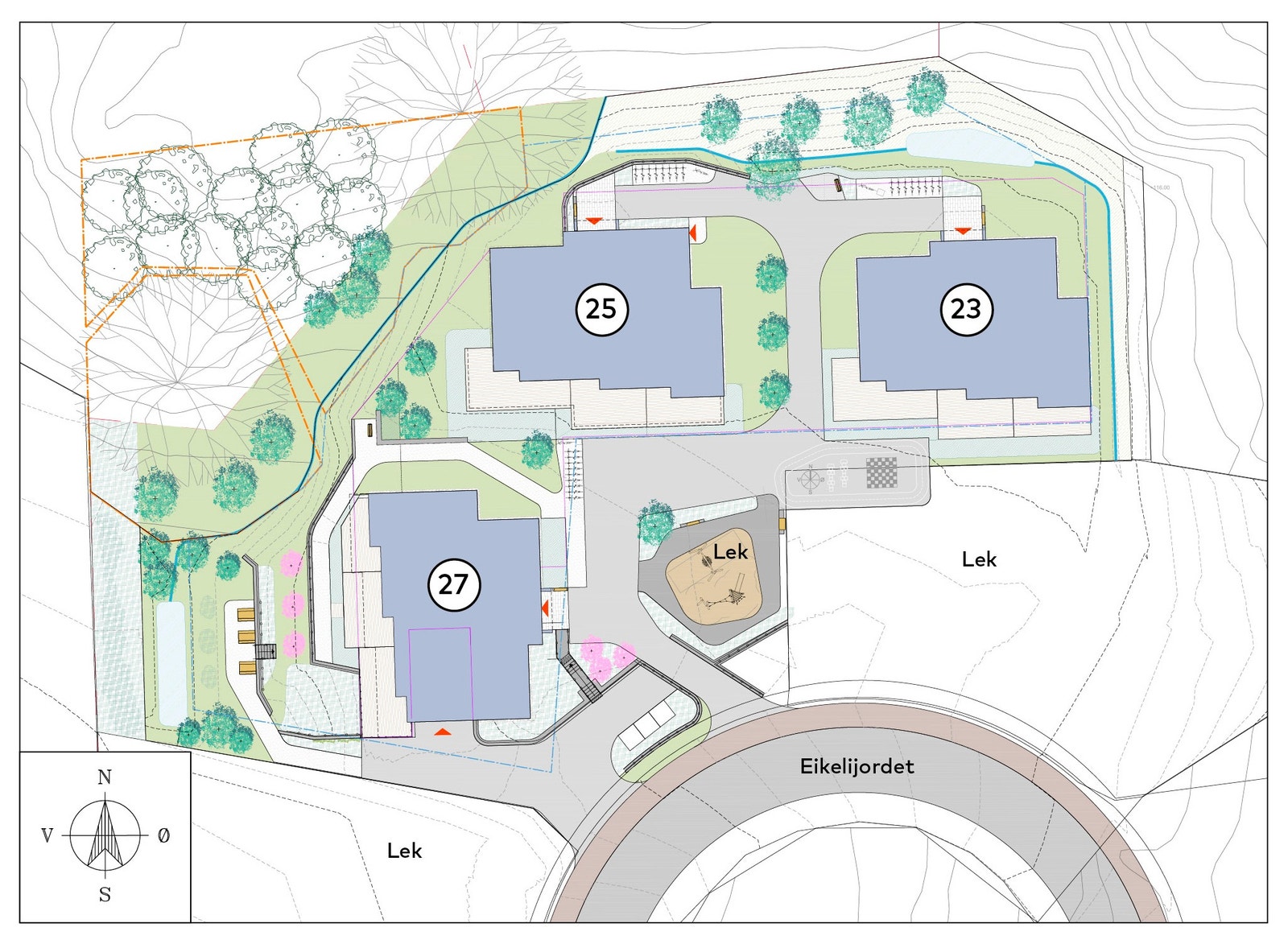 Situasjonskart - blokk 23, 25 og 27 Galleribilde