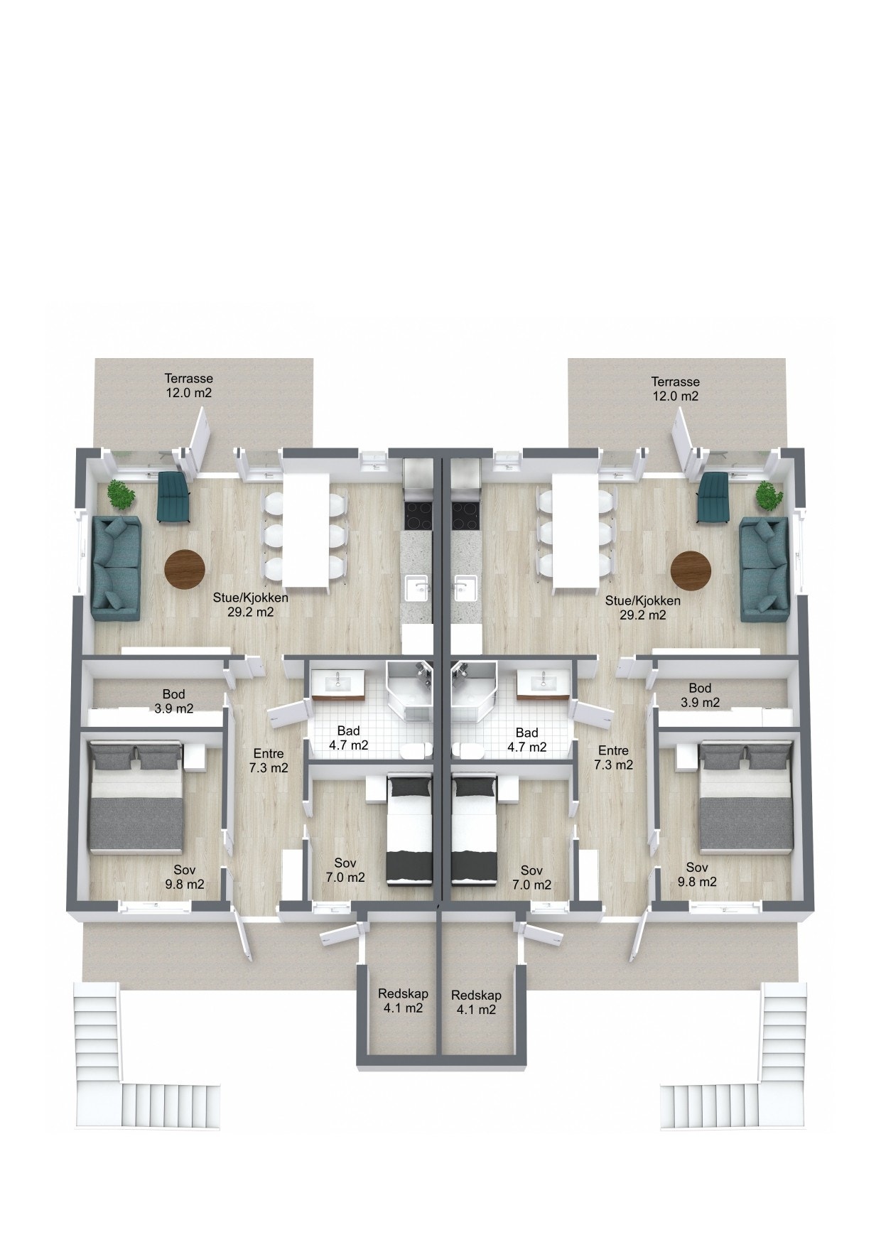 1 etasje med utgang til terrasse Galleribilde