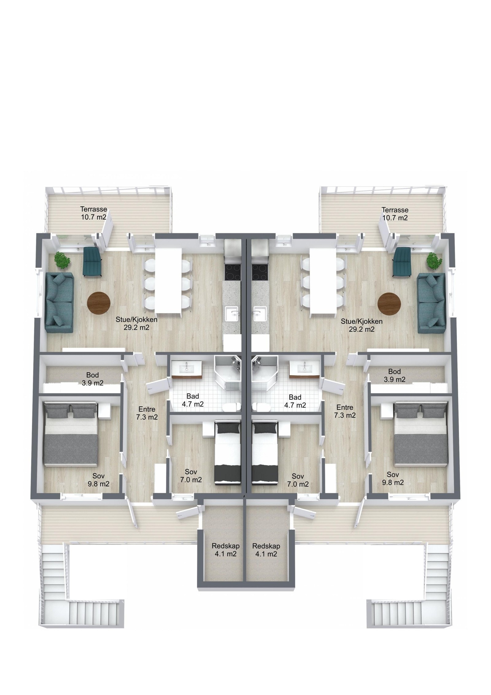 Plantegning leiligheter 2 etasje Galleribilde