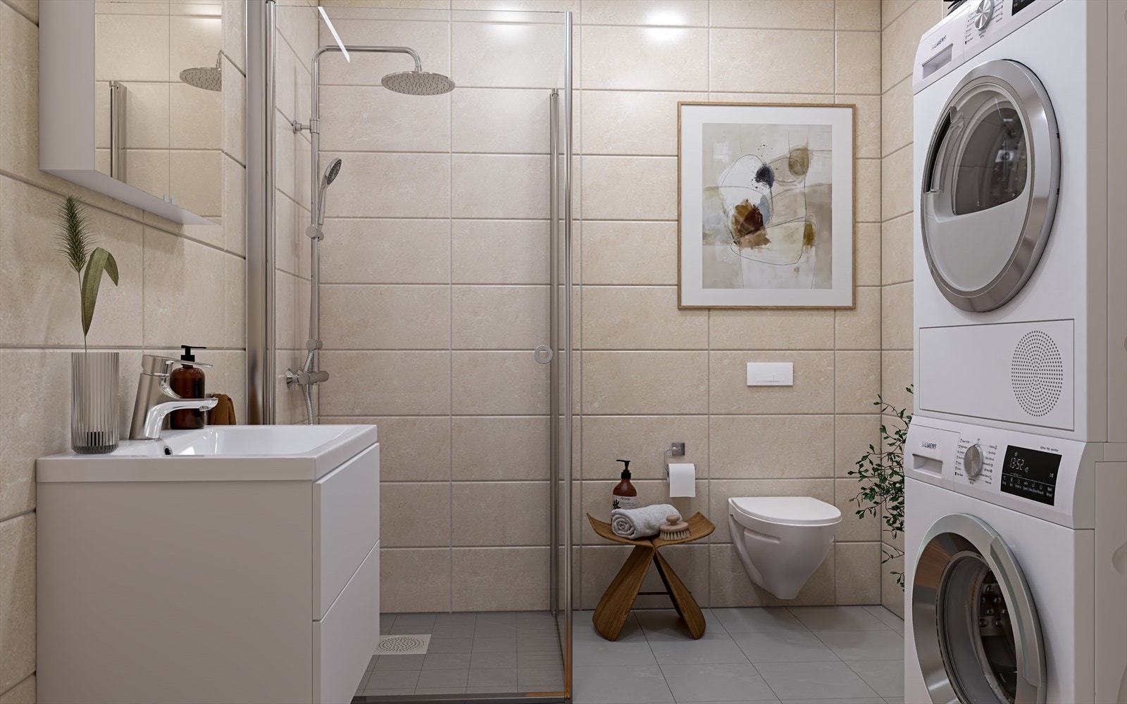 007_Illustrasjon av baderom. Gjør oppmerksom på at standardleveransen er 30x60 hvit matt på veggene..jpg Galleribilde