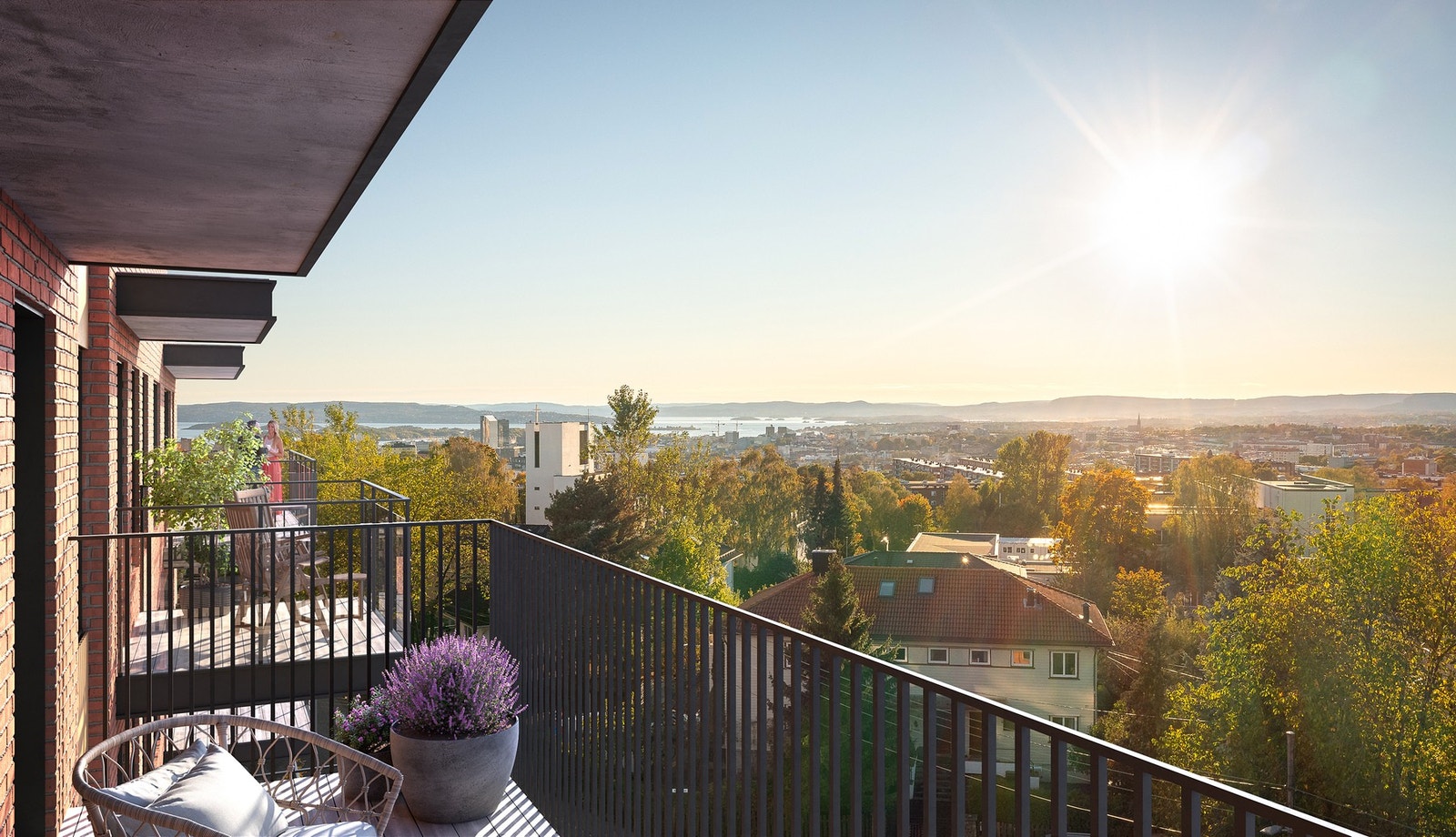 Flere av leilighetene vil få balkong med sjøutsikt Galleribilde