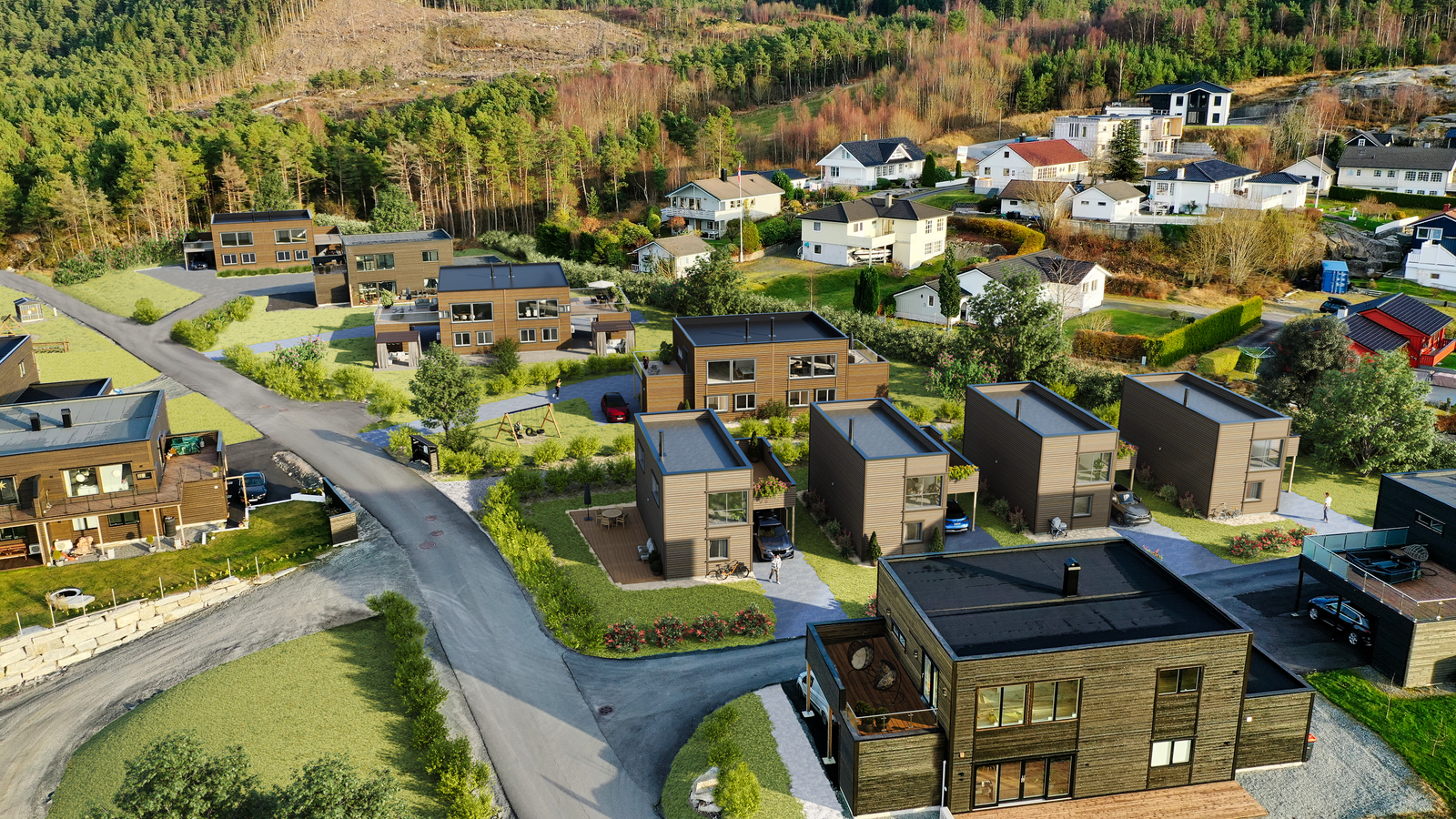 Illustrasjon over mulig 100 % bebygd område Galleribilde