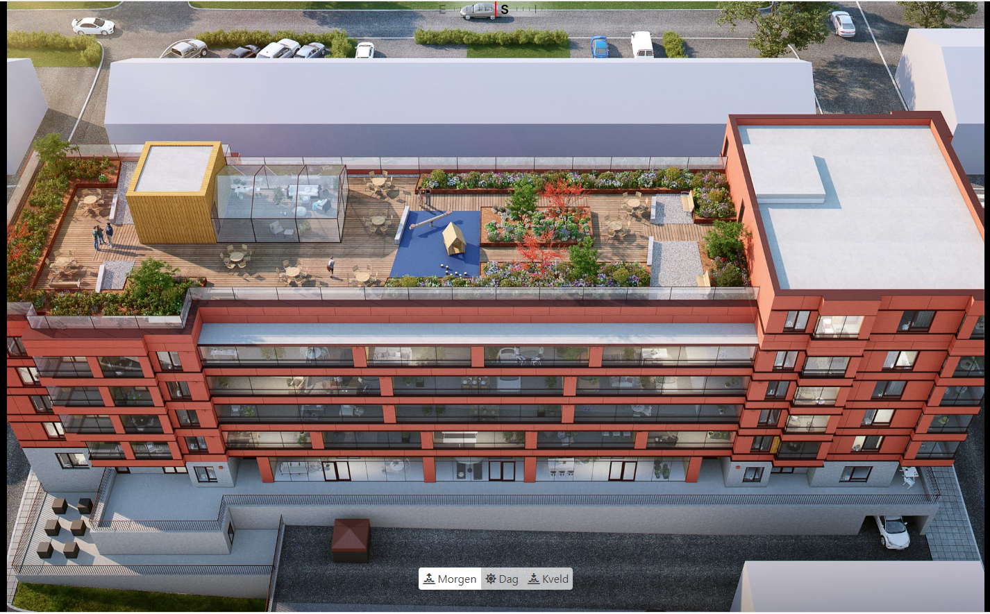 002_Kvartal 3 får en nydelig felles oase på taket hvor du både får innslag av grønt, og i tillegg et innglasset areal som kan brukes året rundt for å se på de vakre nordlandske omgivelsene!.png Galleribilde