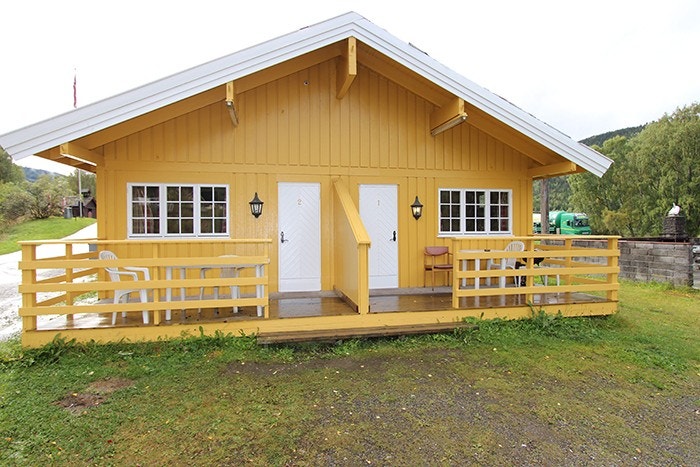 Dobbel utleiehytte med soverom, kjøkken og bad. Galleribilde