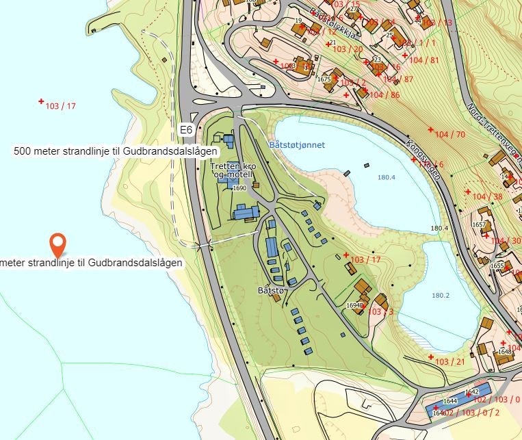 Kartutsnitt av området. Galleribilde