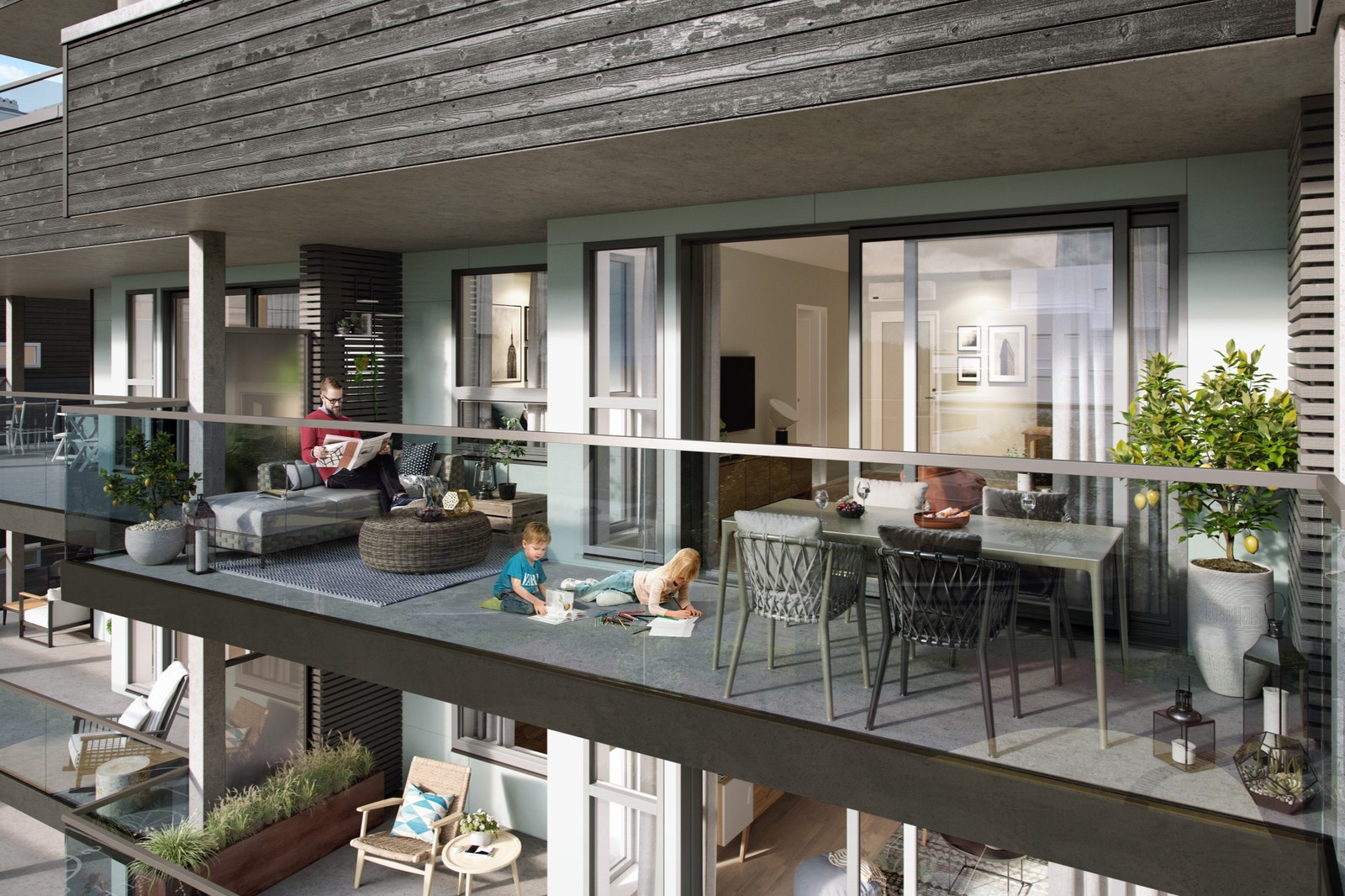 Illustrasjon - terrasse på ca. 18 m2 Galleribilde