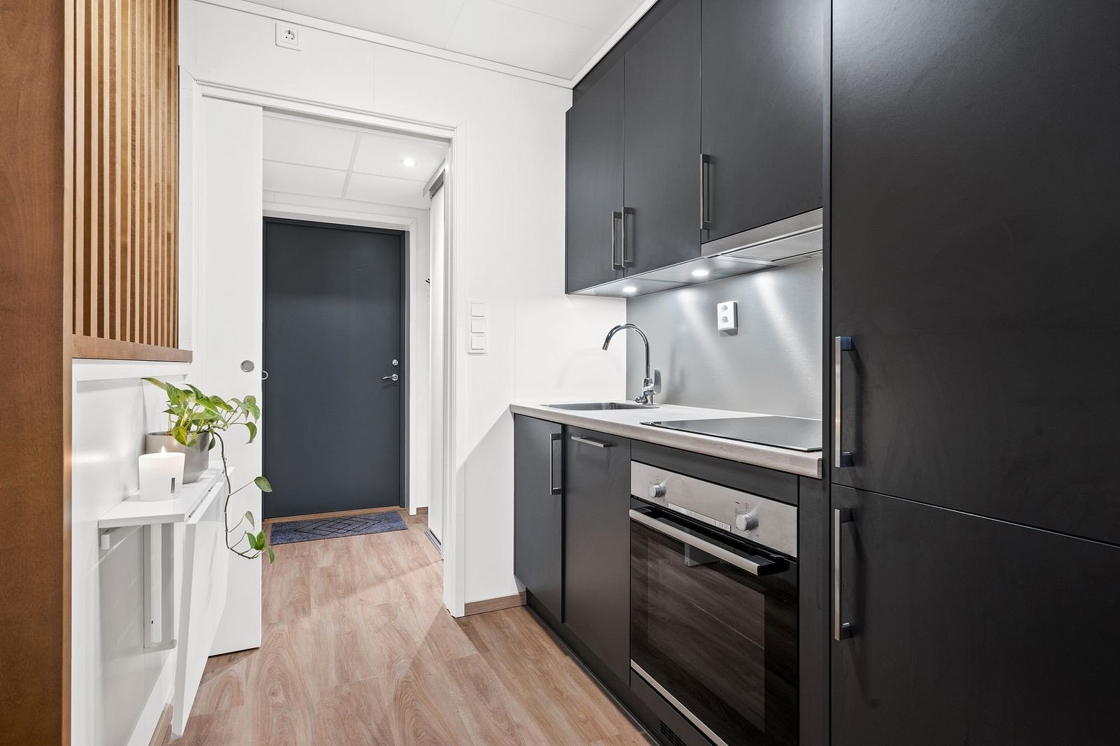 Oppvaskmaskin, kjøleskap med fryser, ovn. Galleribilde