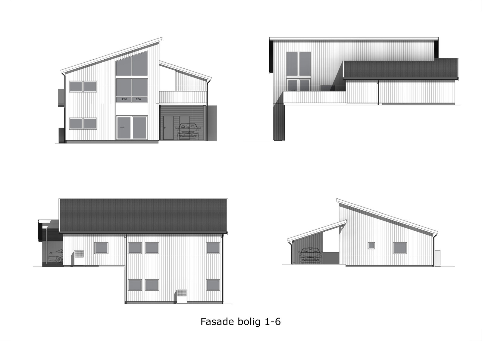 Fasade bolig Galleribilde