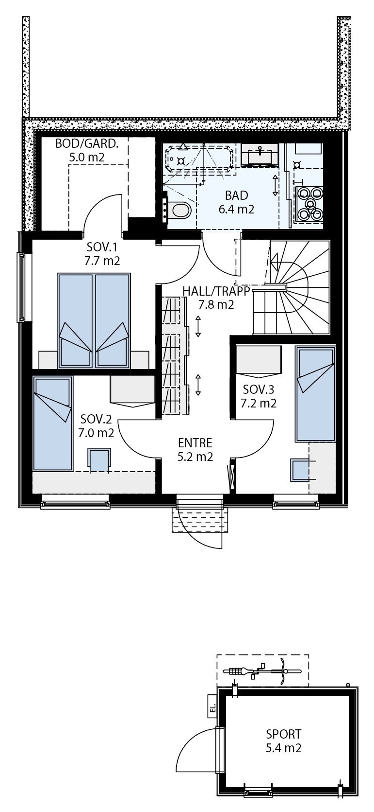 Plan U etasje - nr. 30 i hus 5 Galleribilde