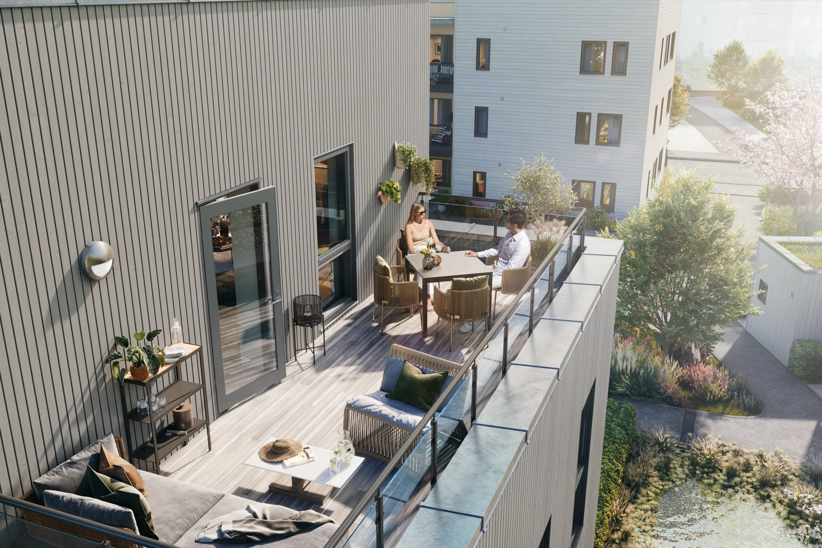 Illustrasjon - Takterrassen på nr. 30 i hus 5 Galleribilde