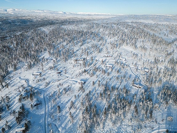 Hyttefeltet ligger opp mot Blefjellplatået Galleribilde