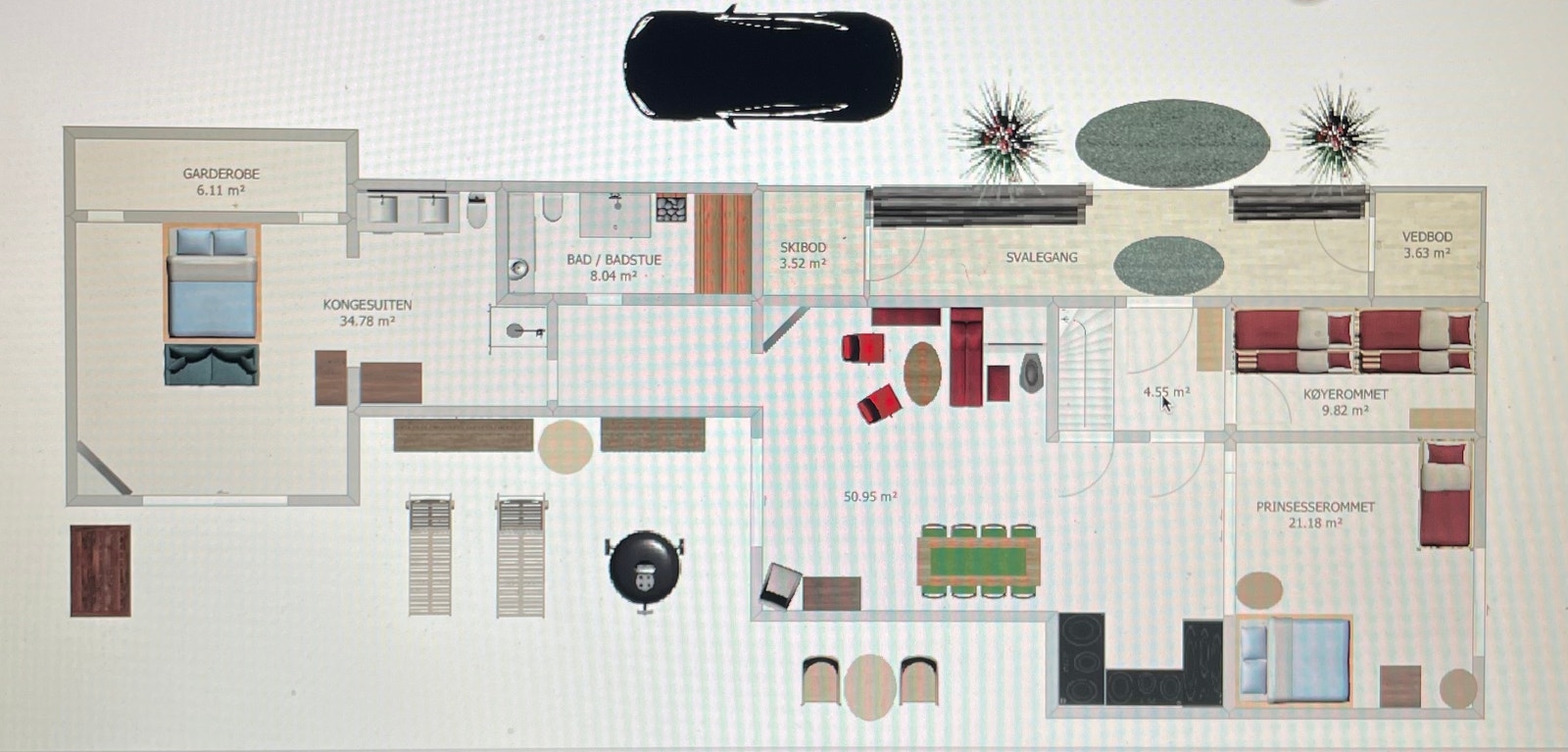 Planløsning hovedhytte (2.etg) Galleribilde