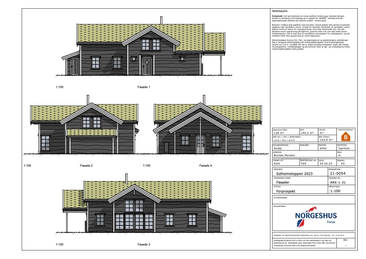 Hyttetype Solheimstoppen fasader Galleribilde