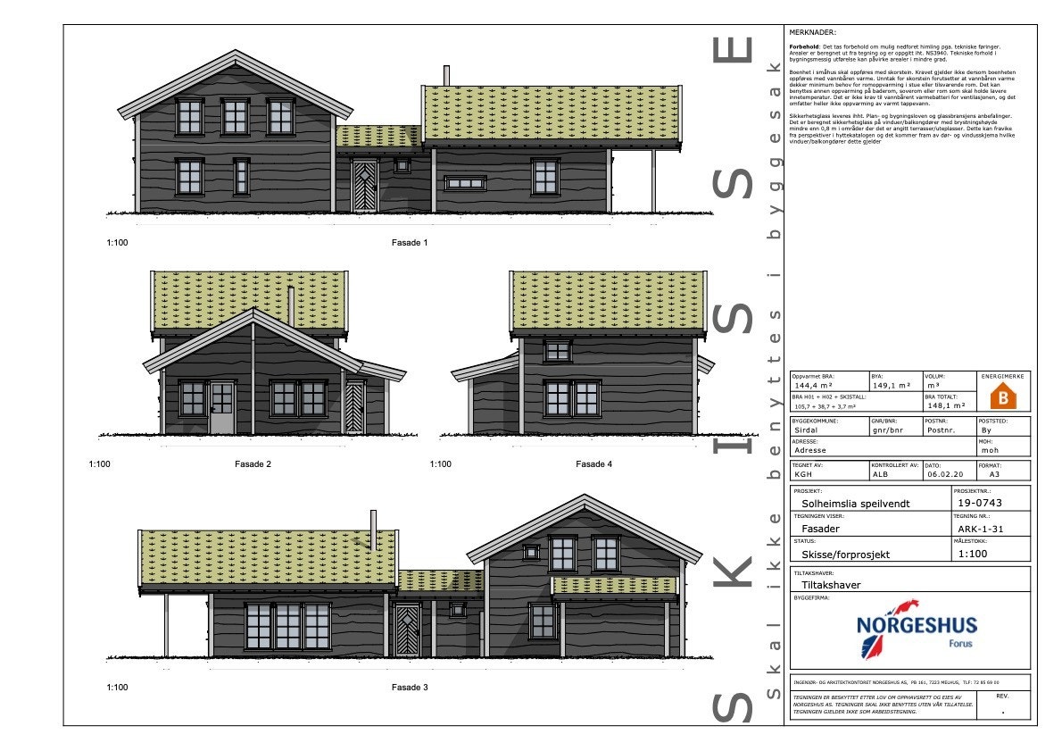 Hyttetype Solheimslia fasader Galleribilde