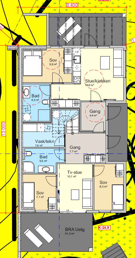 Plan underetasje Galleribilde