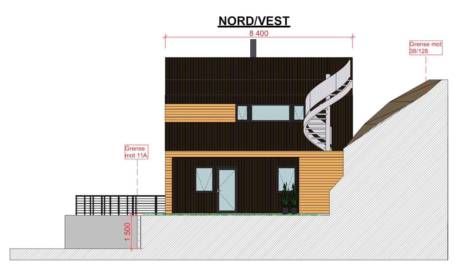 Fasadetegning Galleribilde