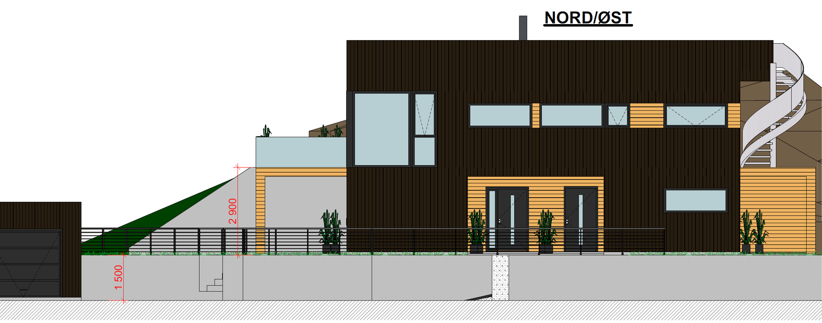 Fasadetegning Galleribilde