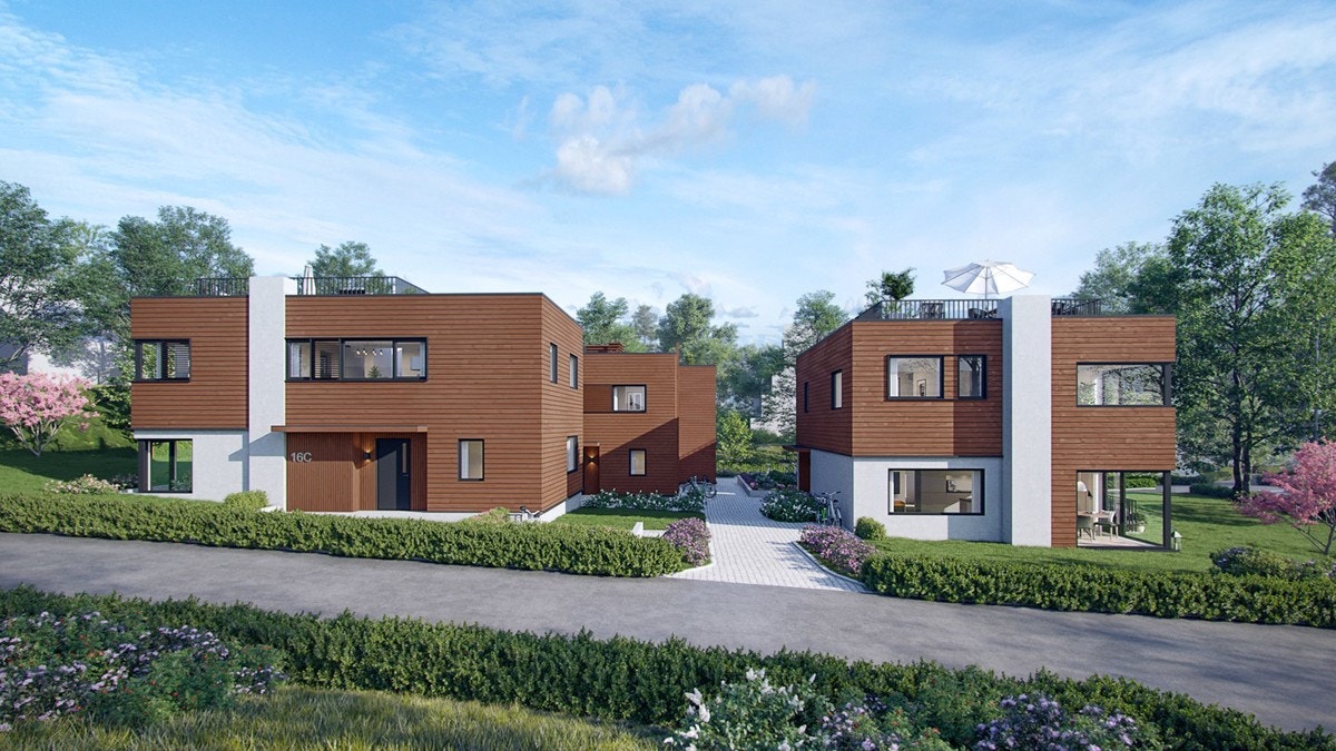 Fasade Ullernkammen 16. Illustrasjon - avvik vil forekomme. Galleribilde