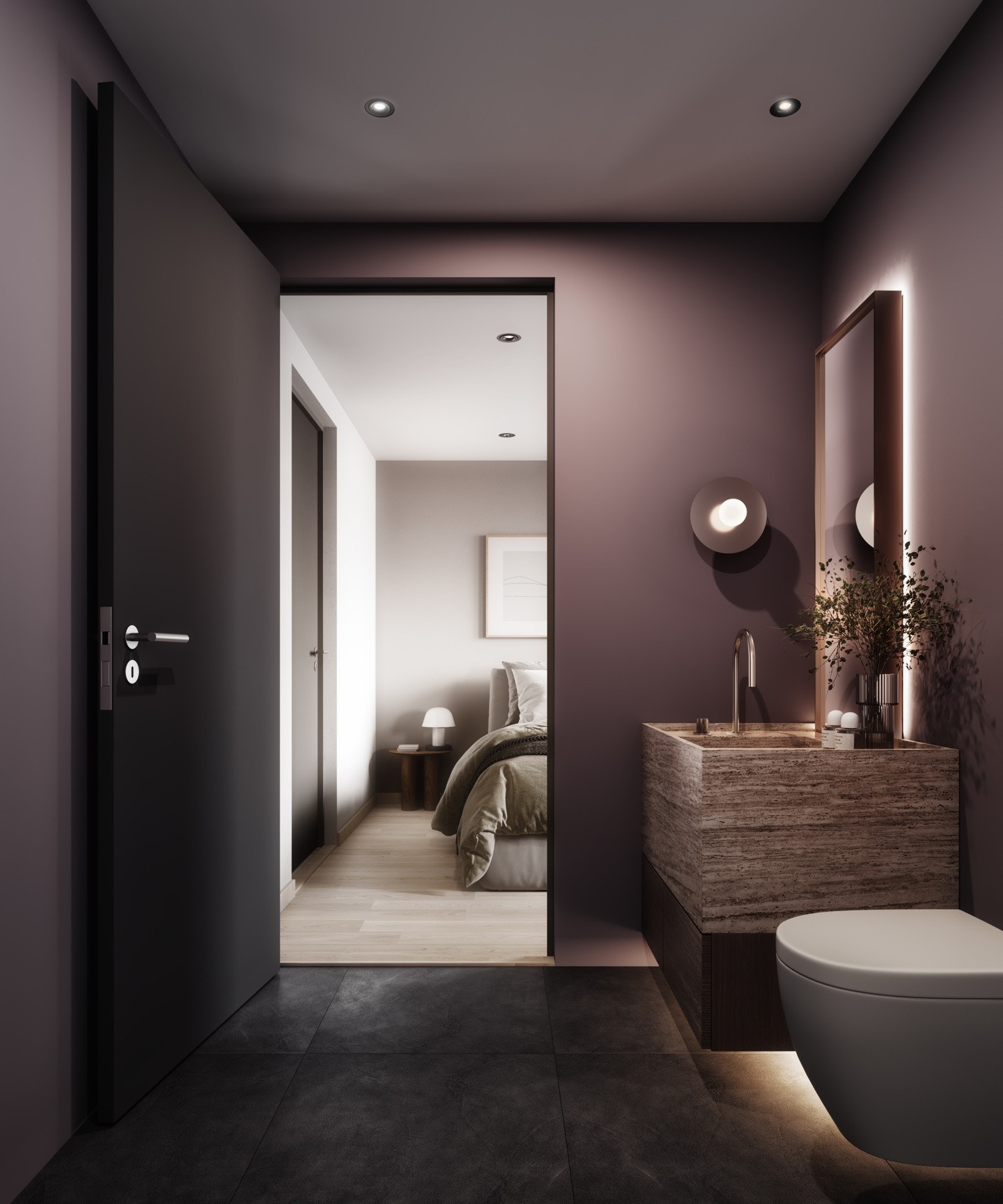 I rekkehusenes andre etasje bygges det mastersuite med bad, walk-in closet og soverom Galleribilde