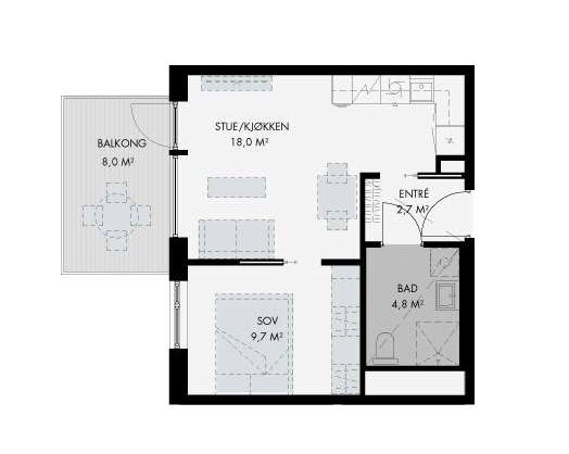 SÆRDELES GOD PLANLØSNING Galleribilde