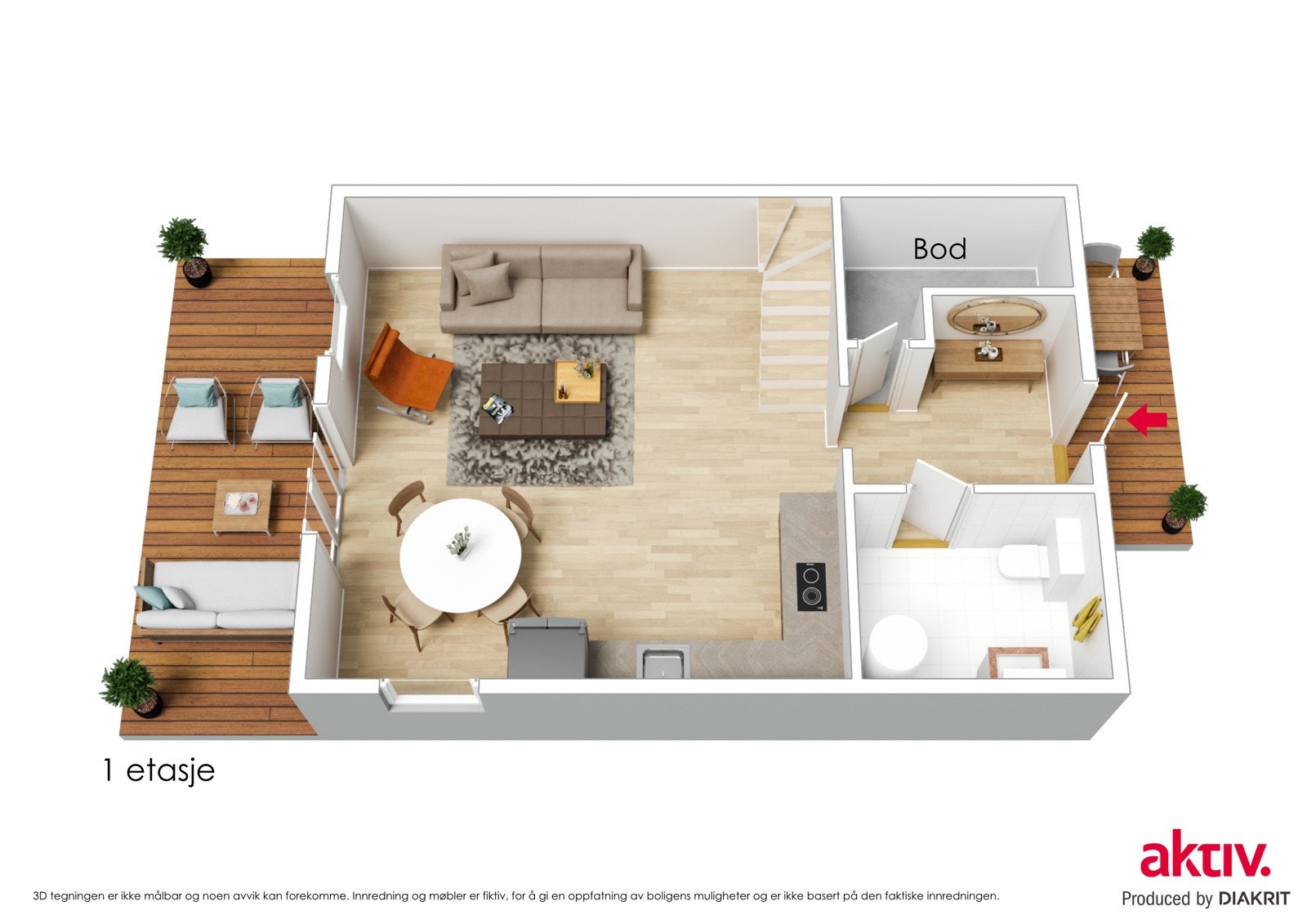 Innredet planløsning Galleribilde