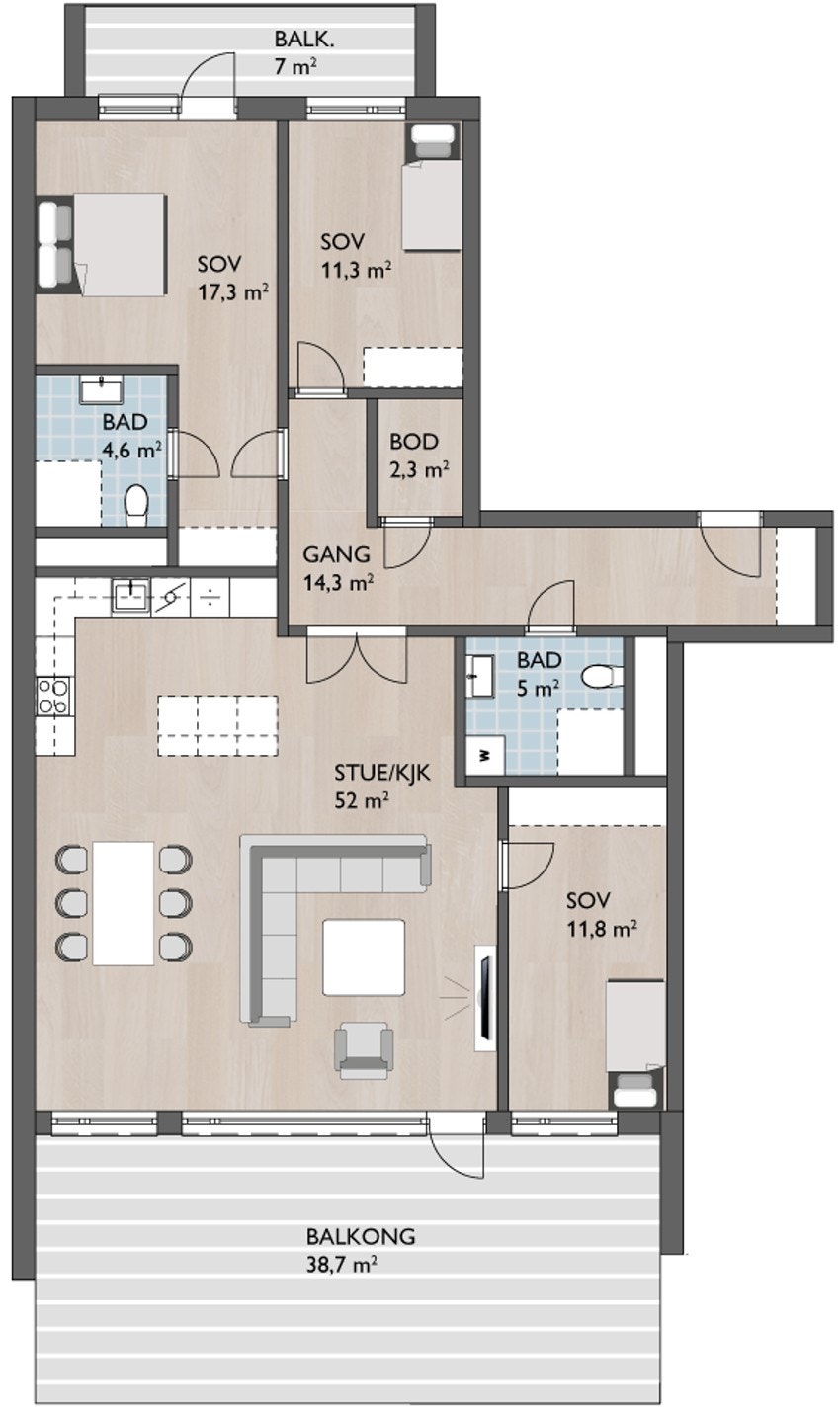 B301 - Plantegning Galleribilde