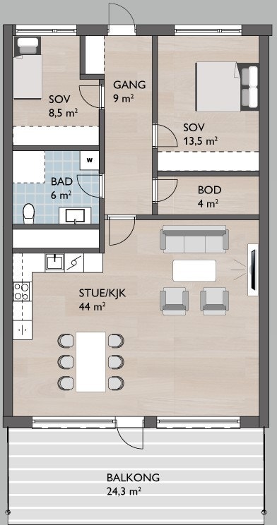 Plantegning A405 Galleribilde