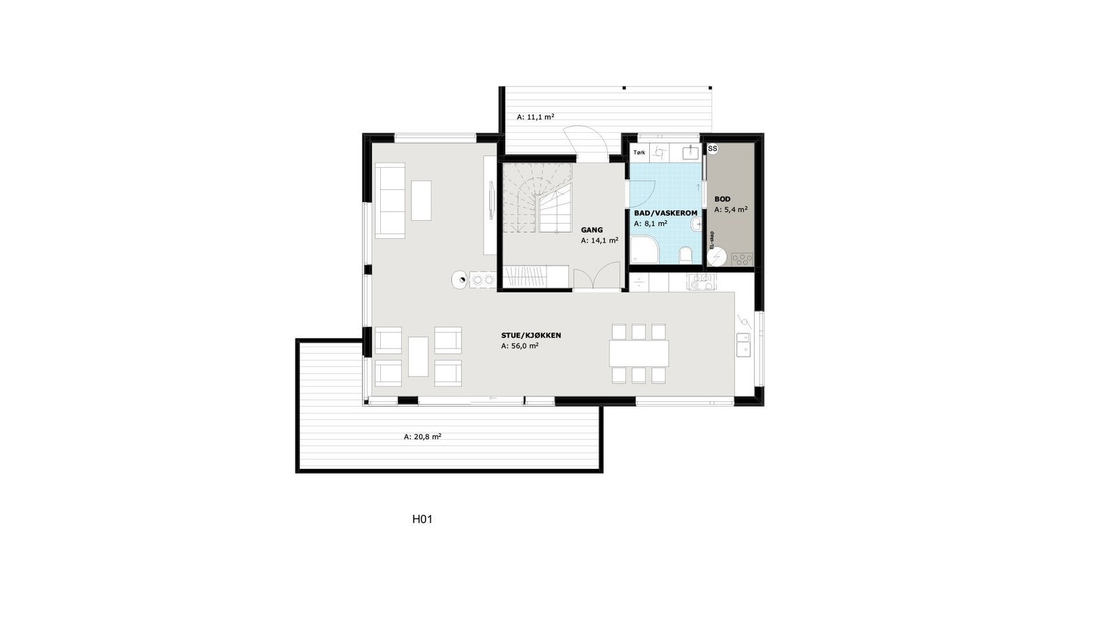 Plan 1. etasje Galleribilde