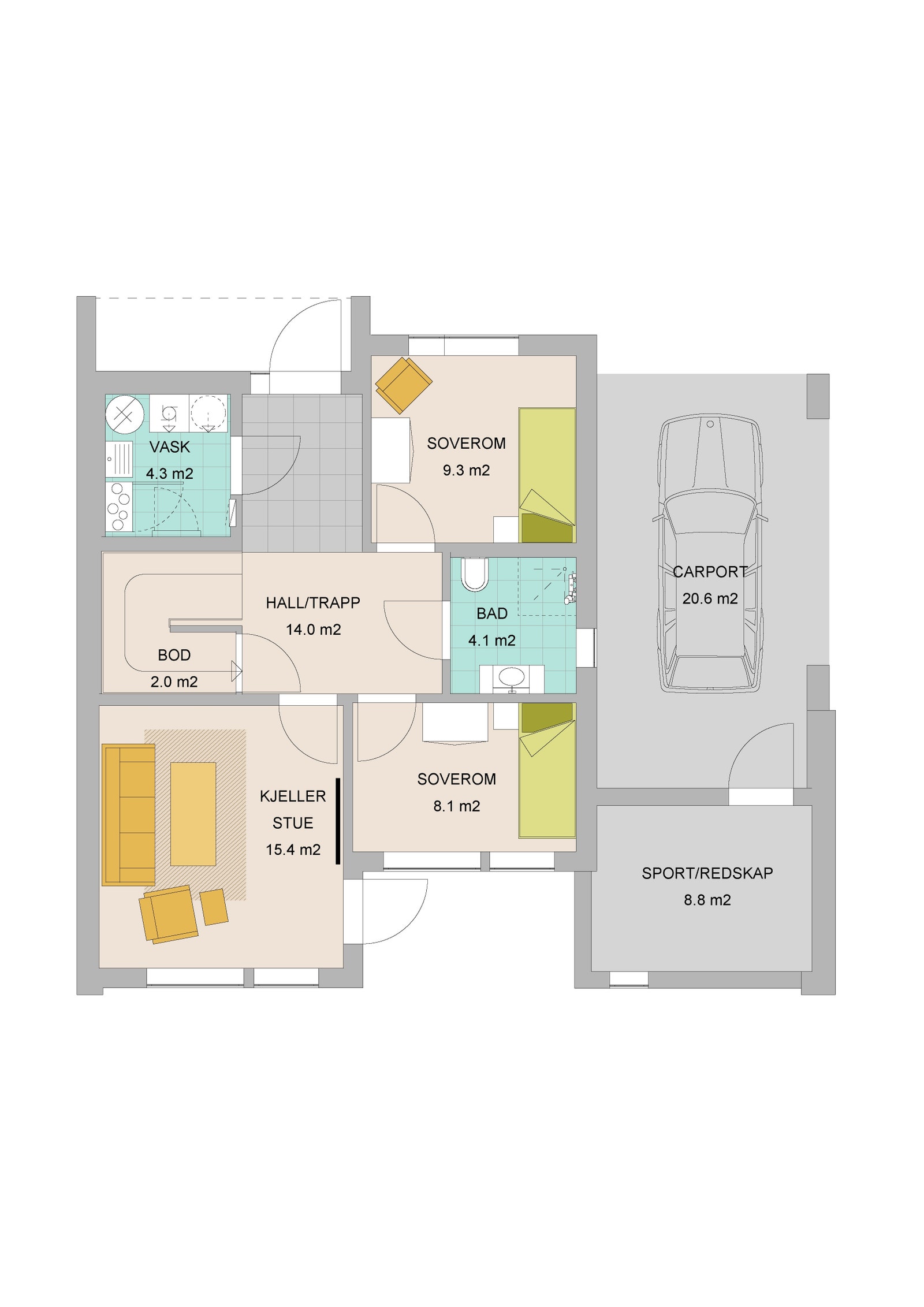Planteikning 1. etg. leil. 2 Galleribilde