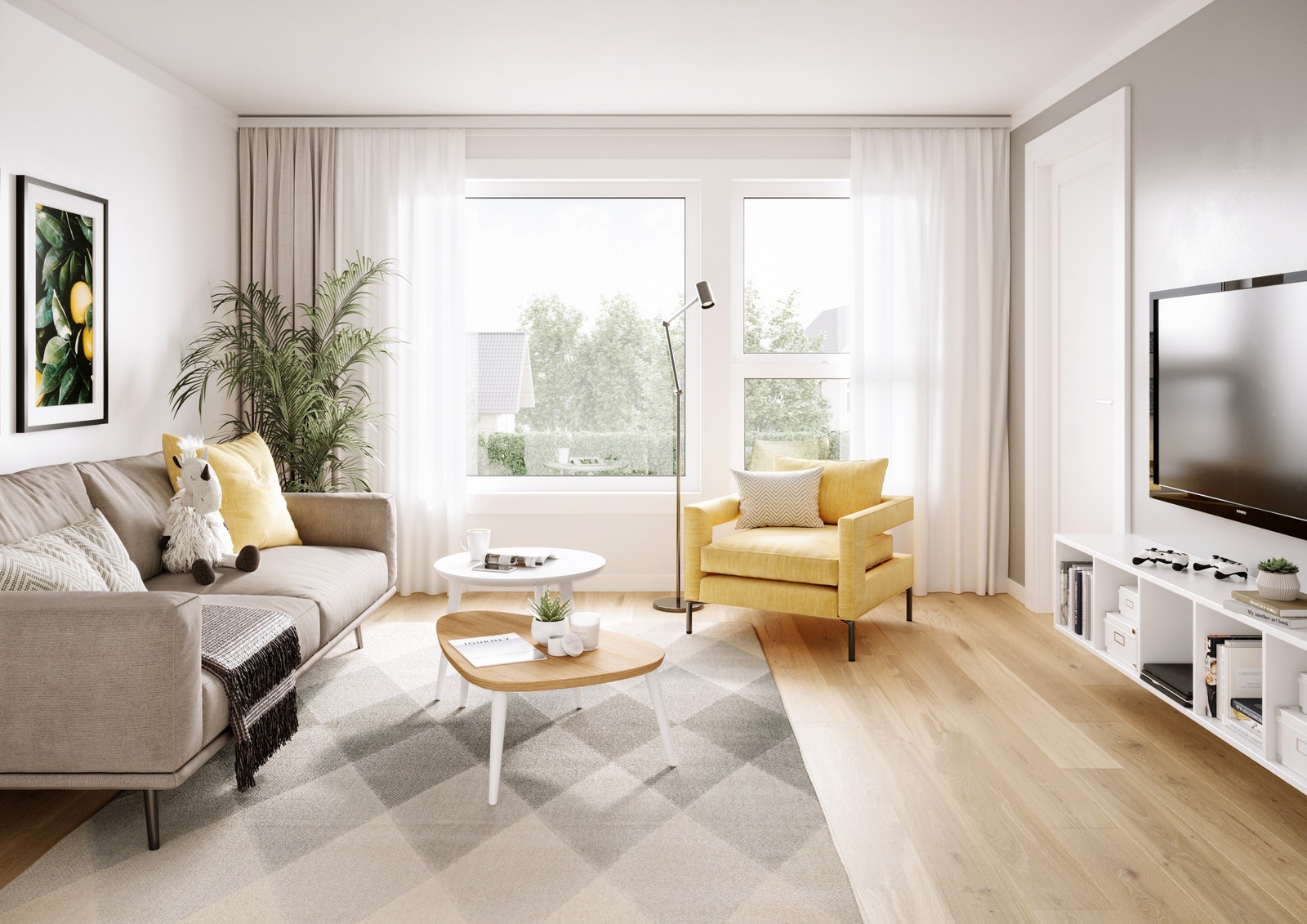 Perspektiv av kjellerstue, evt. ekstra soverom om ein har behov for eit fjerde soverom. Galleribilde