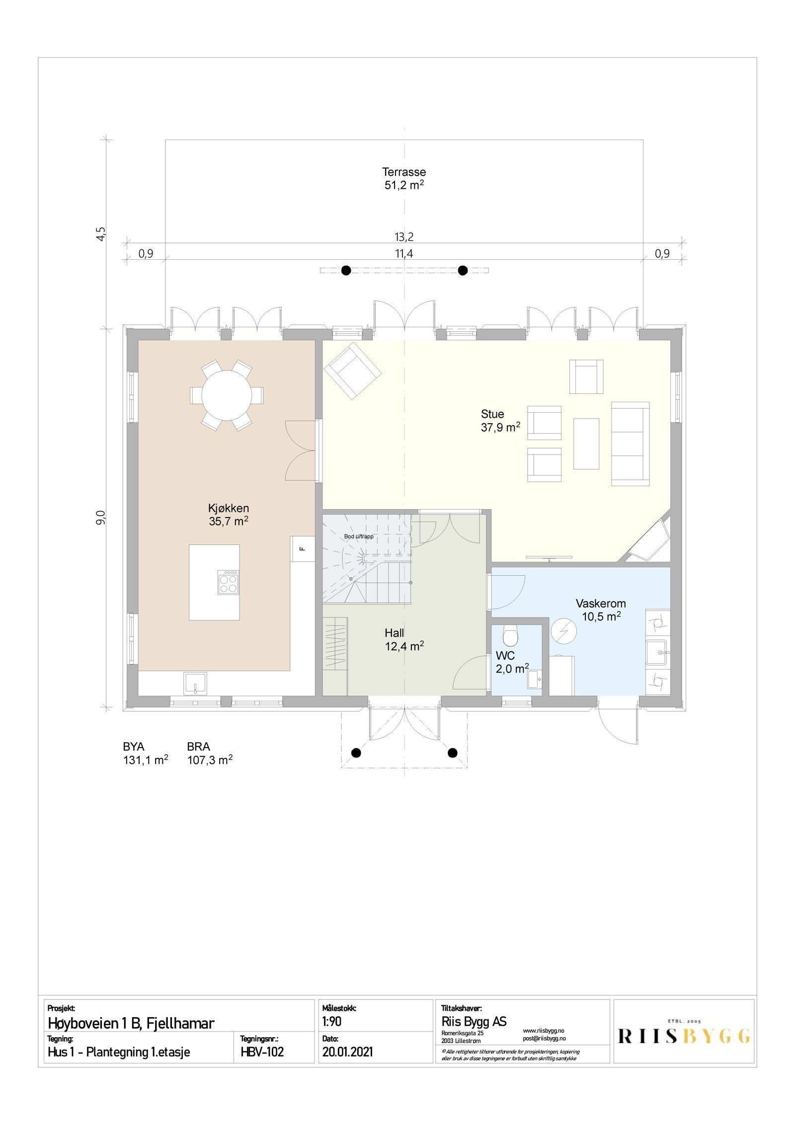 Plantegning 1. etasje Galleribilde