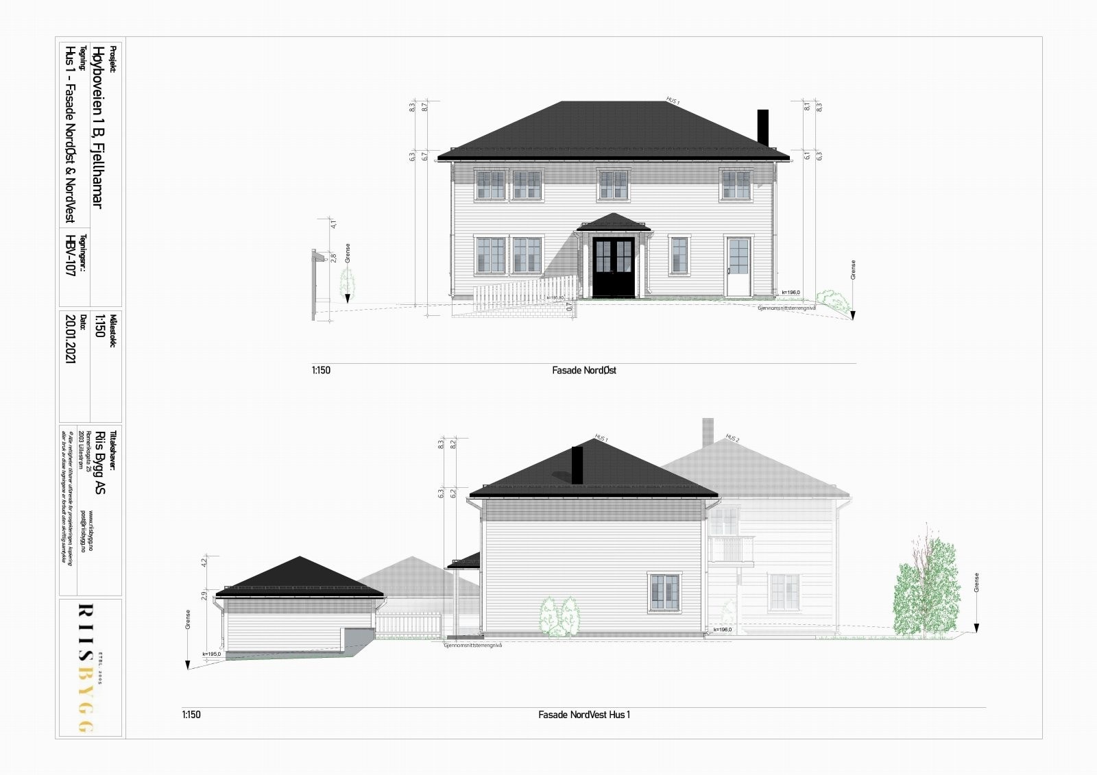 Hustegning Høyboveien 1B Galleribilde