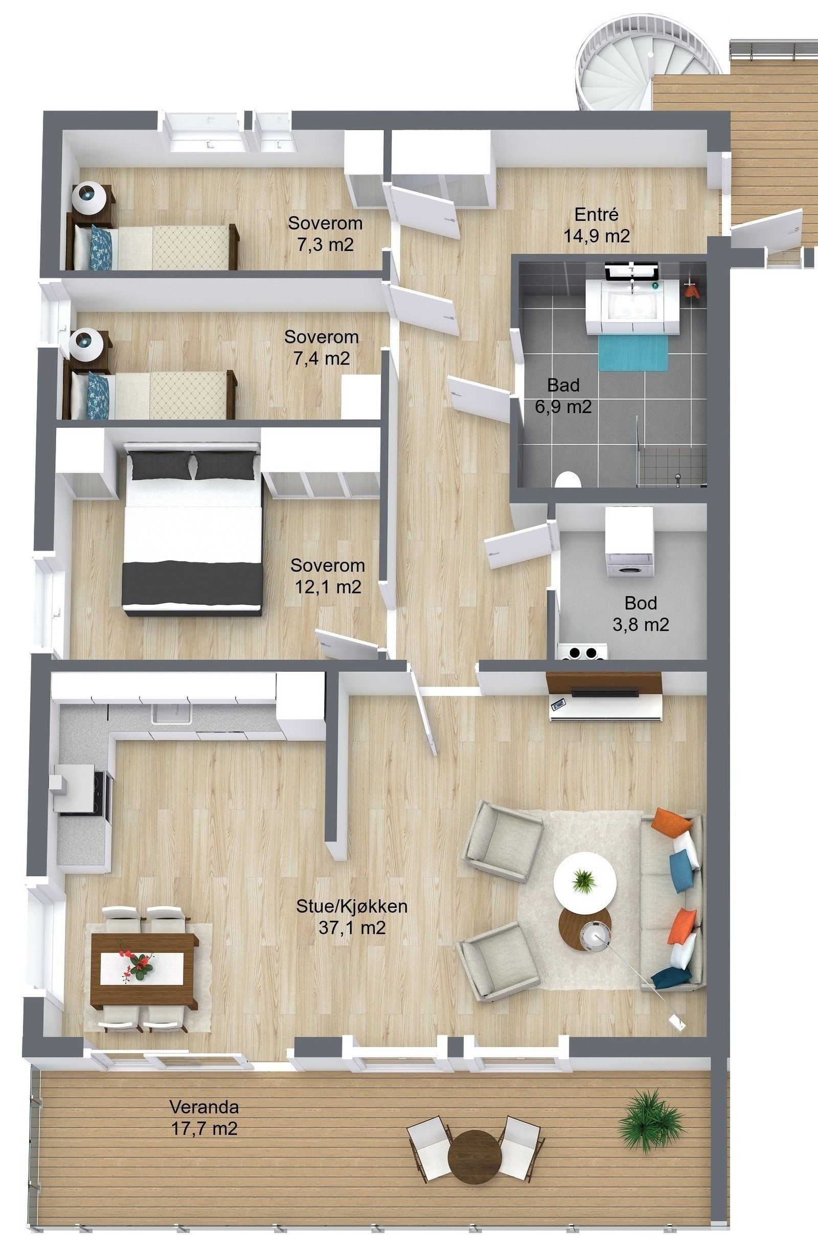 Planillustrasjon 3D Galleribilde