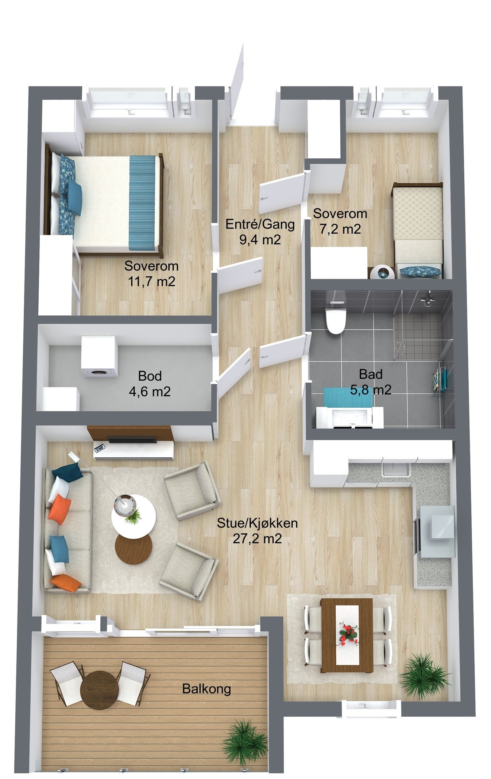 Planillustrasjon boligseksjon Galleribilde