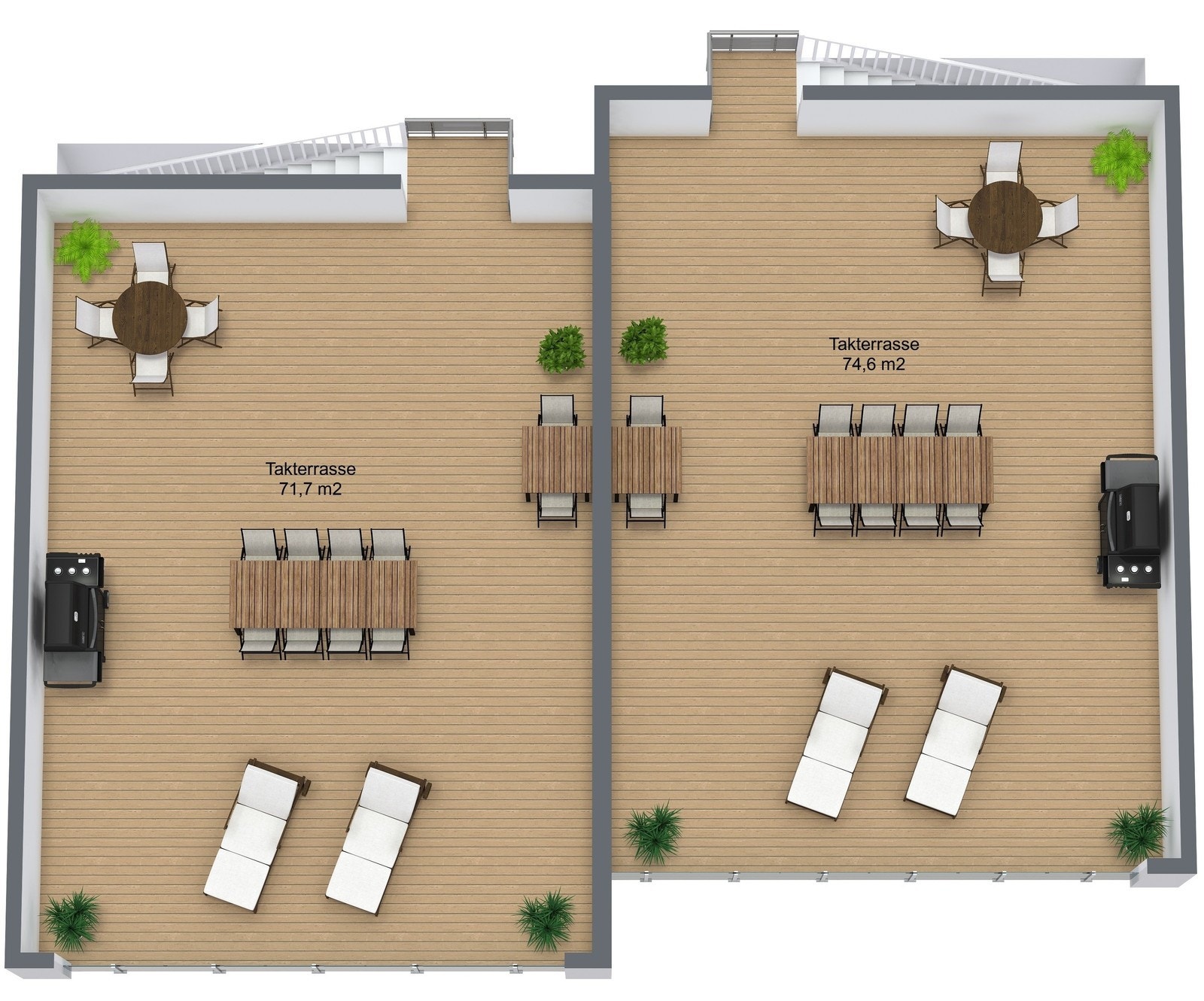 Planillustrasjon takterrasser Galleribilde