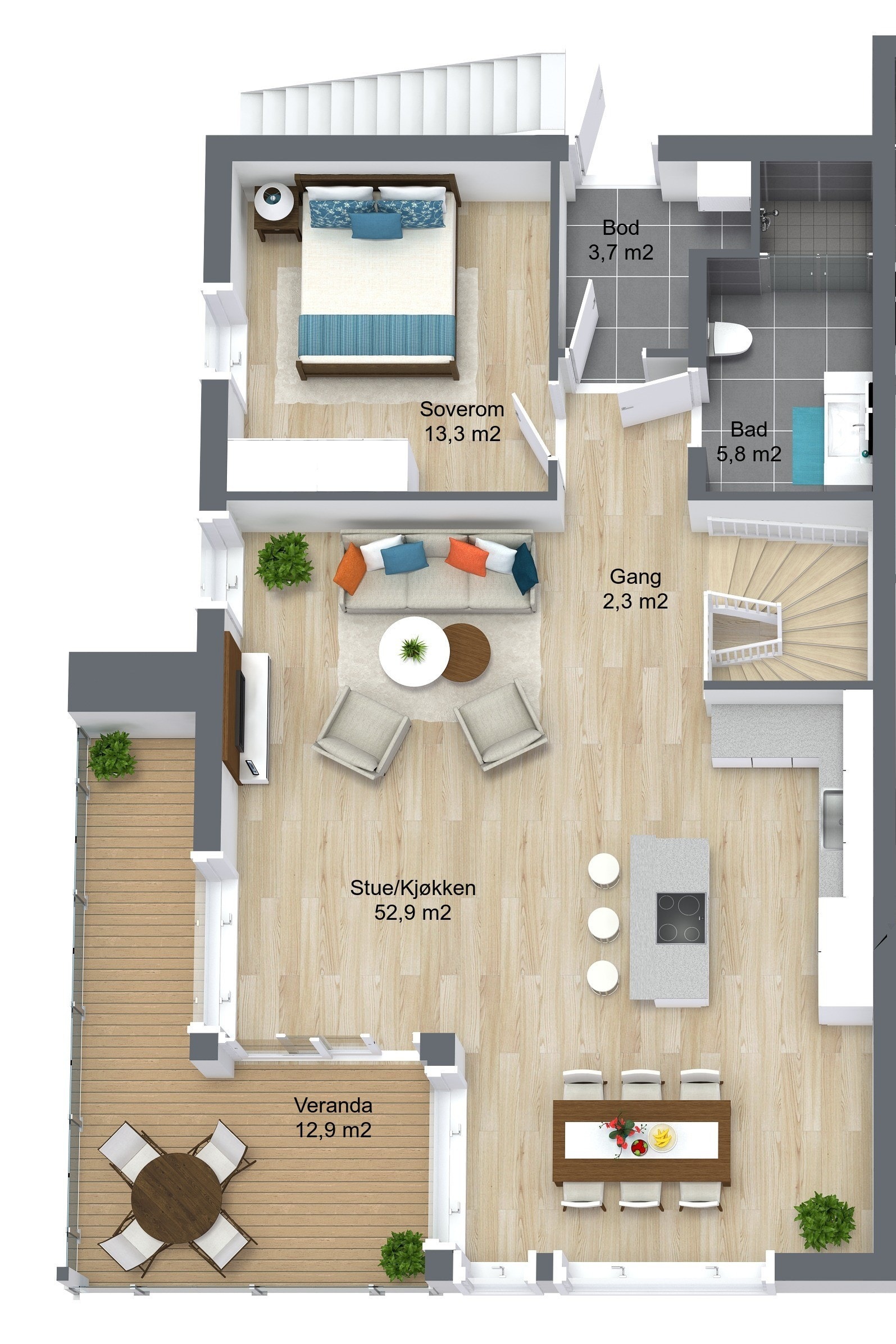 Planillustrasjon underetasje Galleribilde