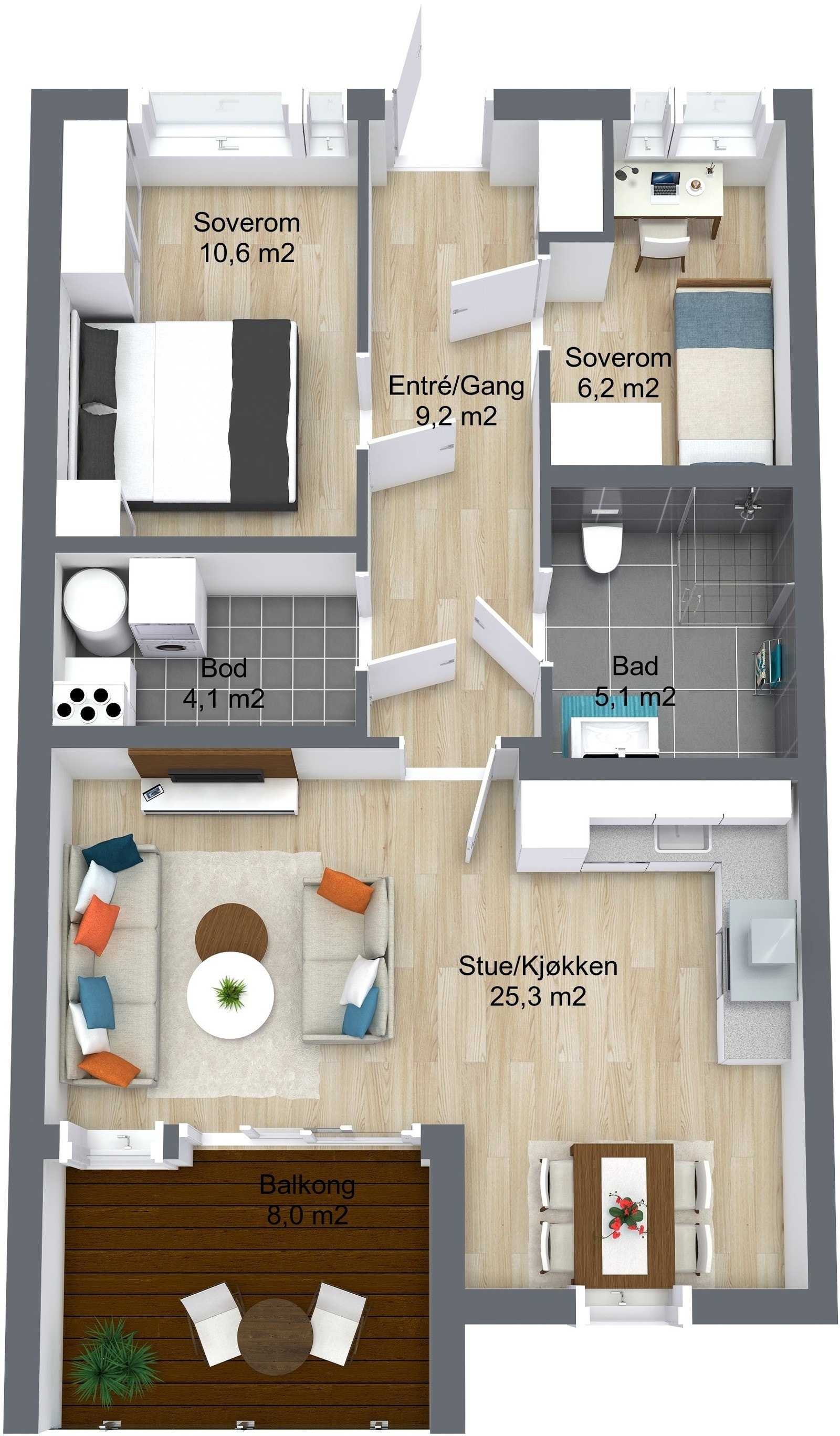 Planillustrasjon bolig Galleribilde