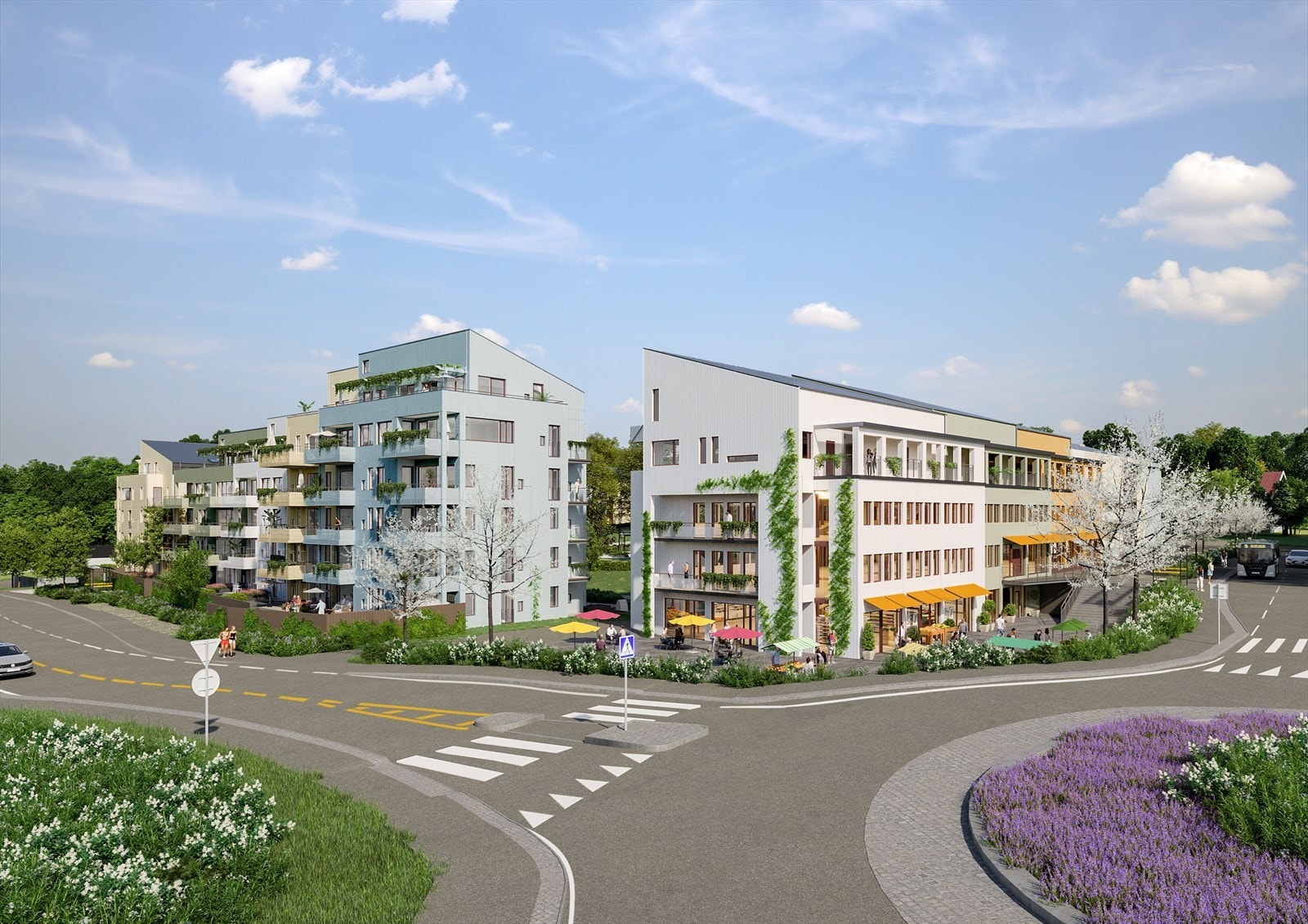 Stedsfornyelse! Slik tenker vi oss ferdig prosjekt sett fra rundkjøringen Galleribilde