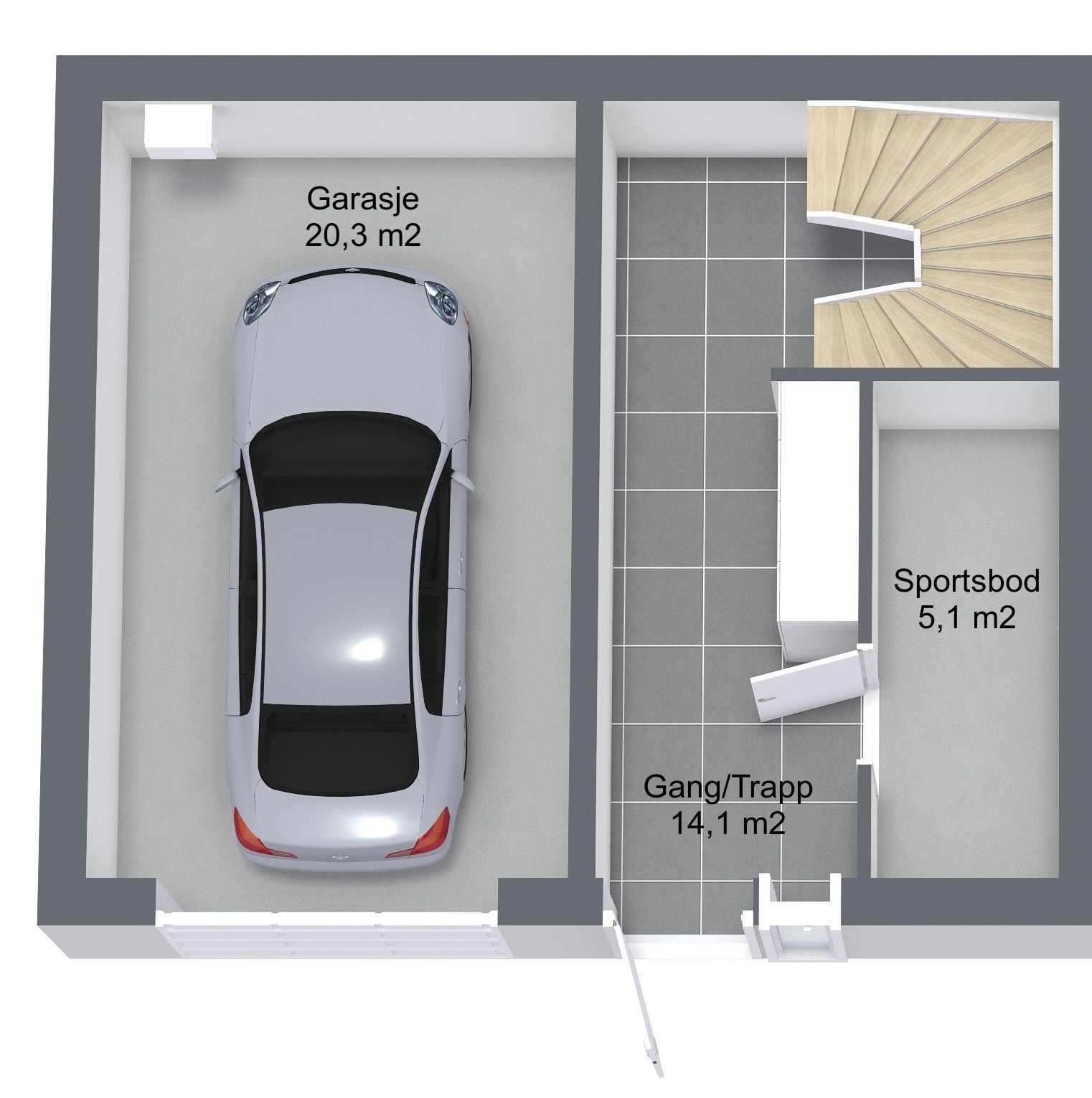 Planillustrasjon underetasje Galleribilde