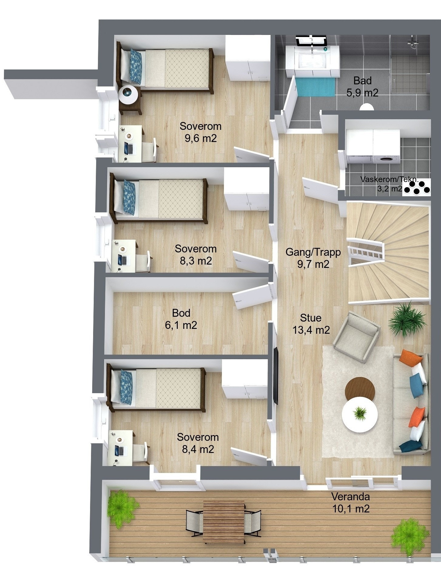 Planillustrasjon 1. etasje Galleribilde