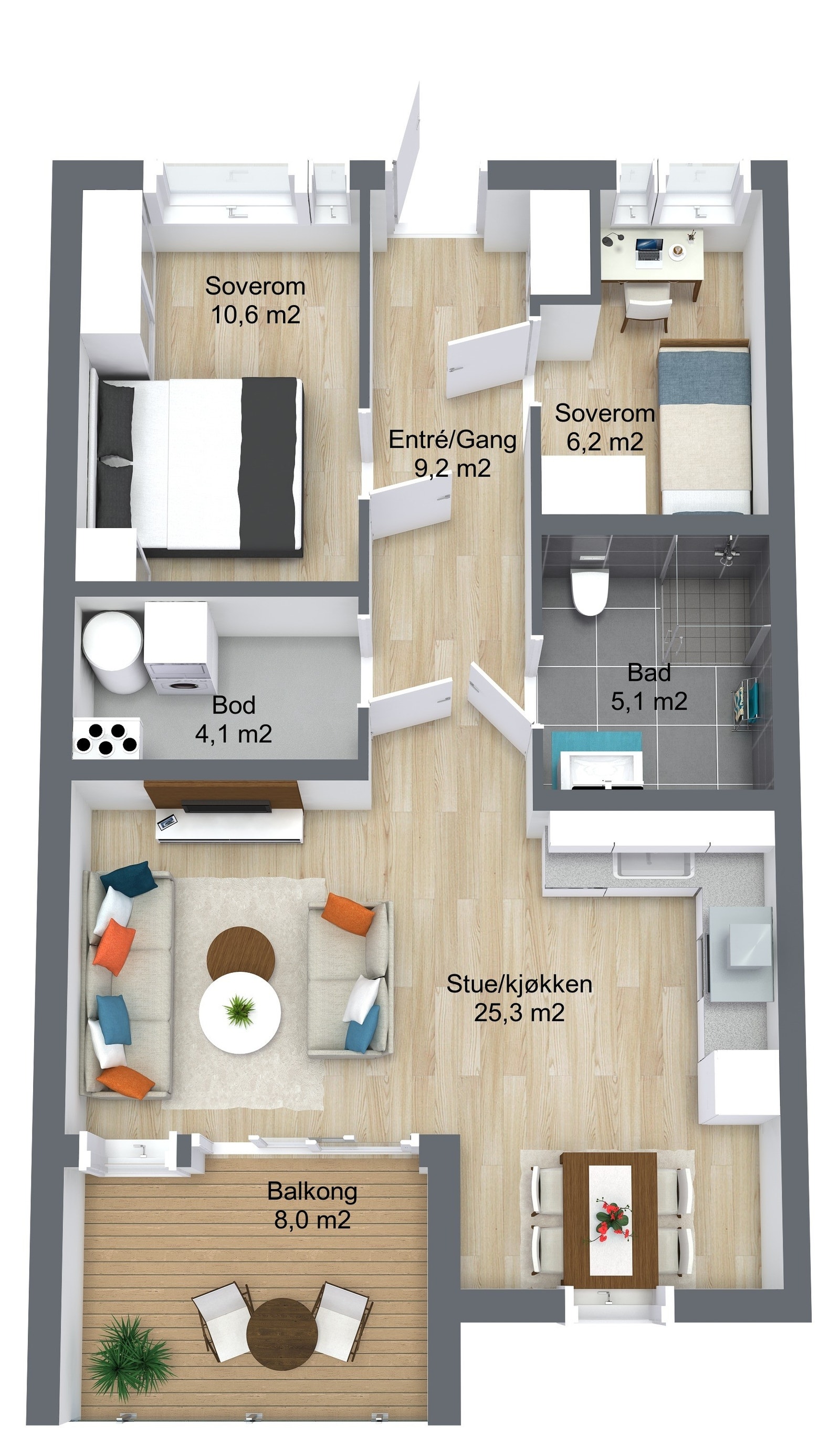 Planillustrasjon bolig Galleribilde