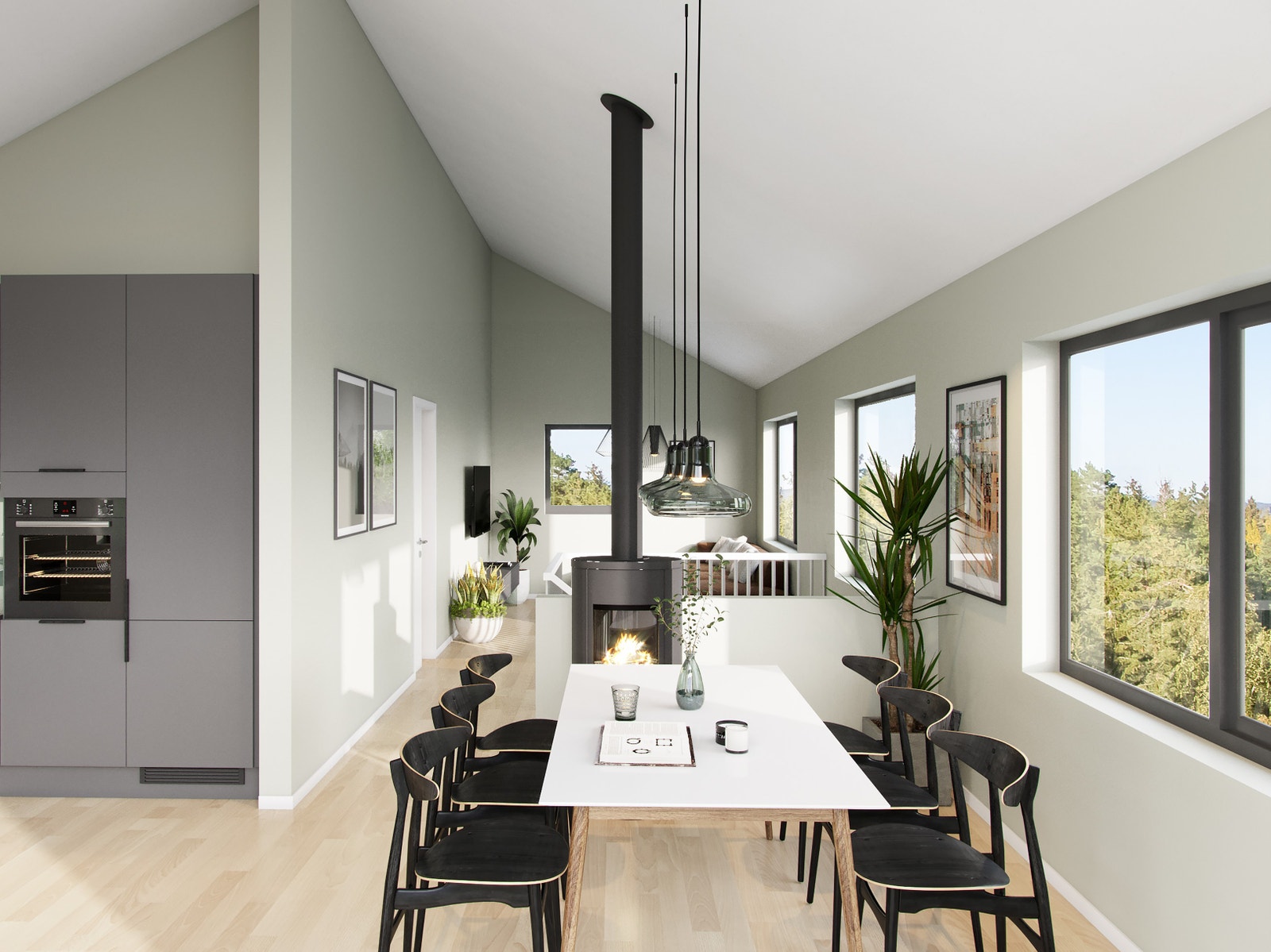 Illustrasjon - Hyggelig stue i 2 etasje Galleribilde