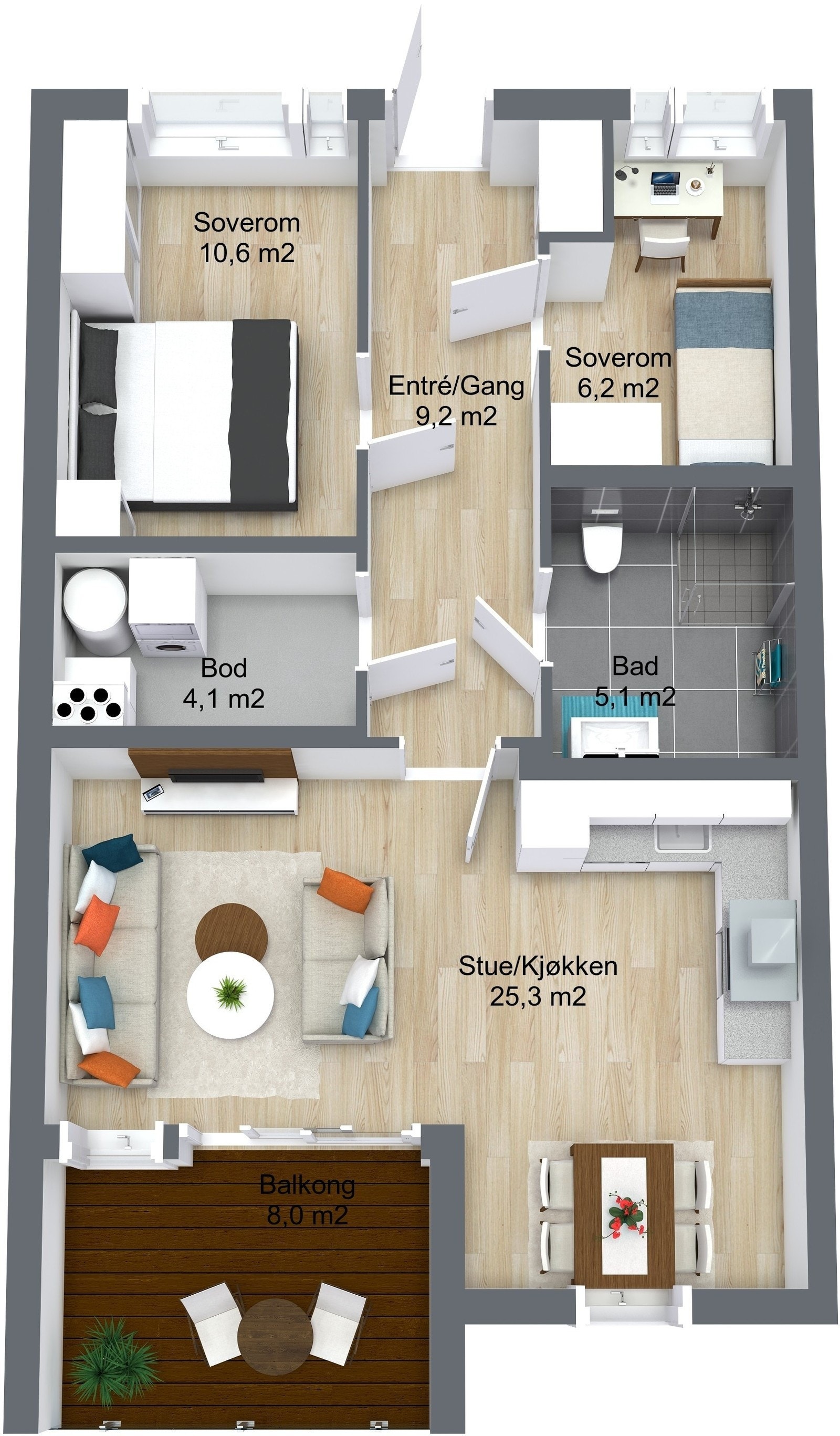 Planillustrasjon bolig Galleribilde