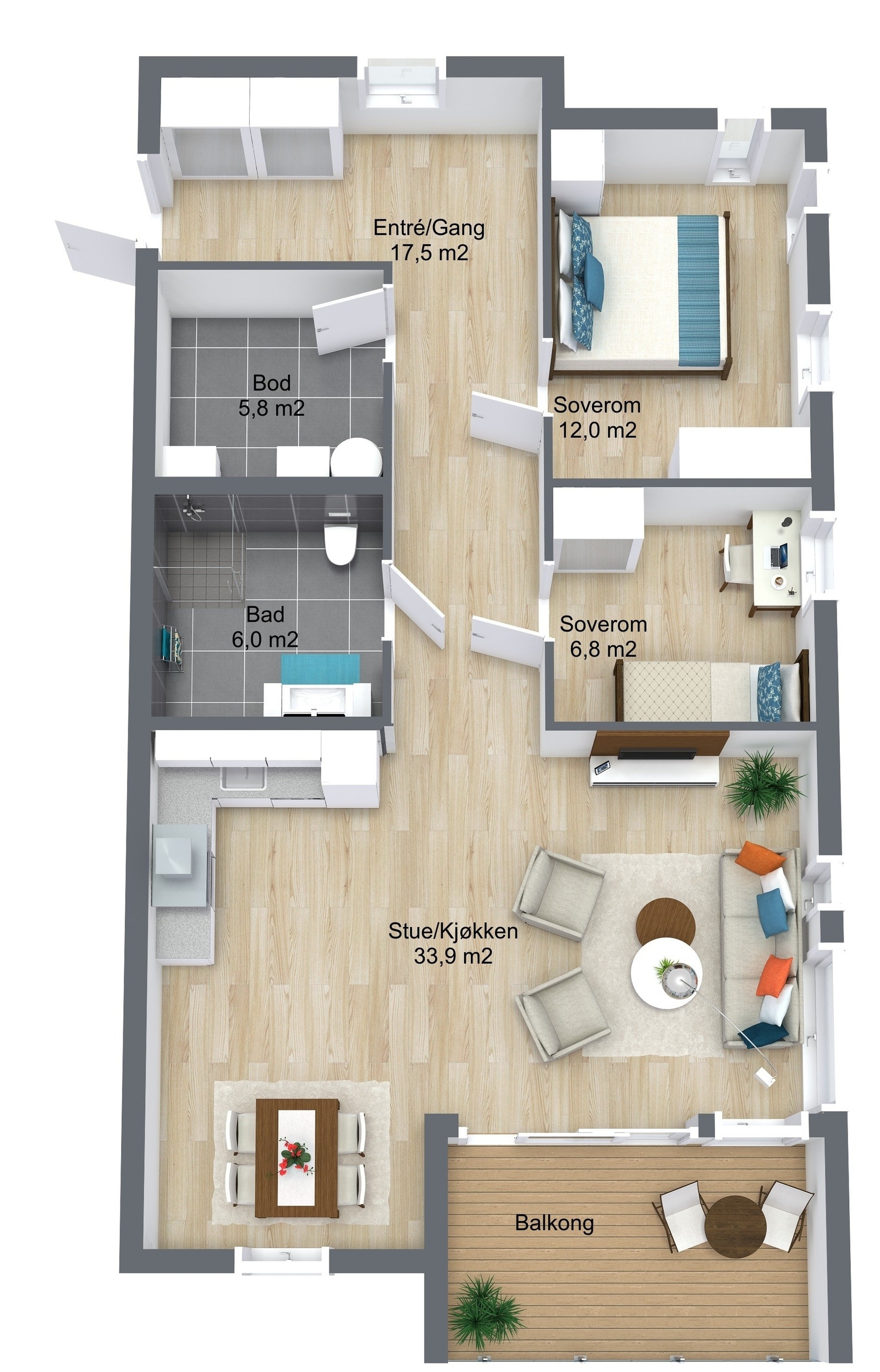 Planillustrasjon bustad Galleribilde