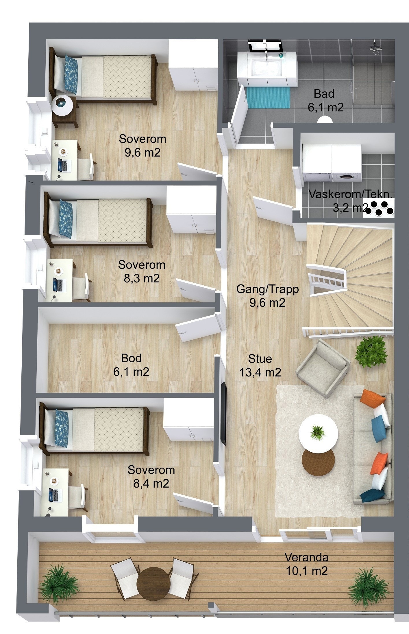 Planillustrasjon 1. etasje Galleribilde