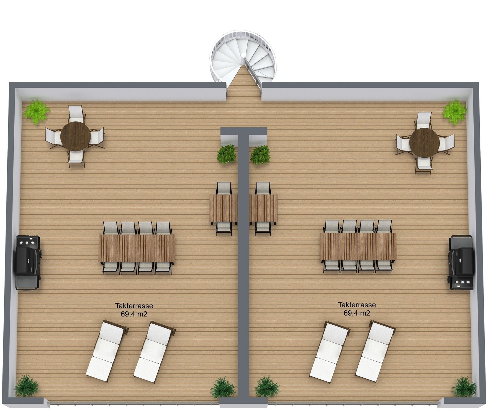 Planillustrasjon takterrasser Galleribilde