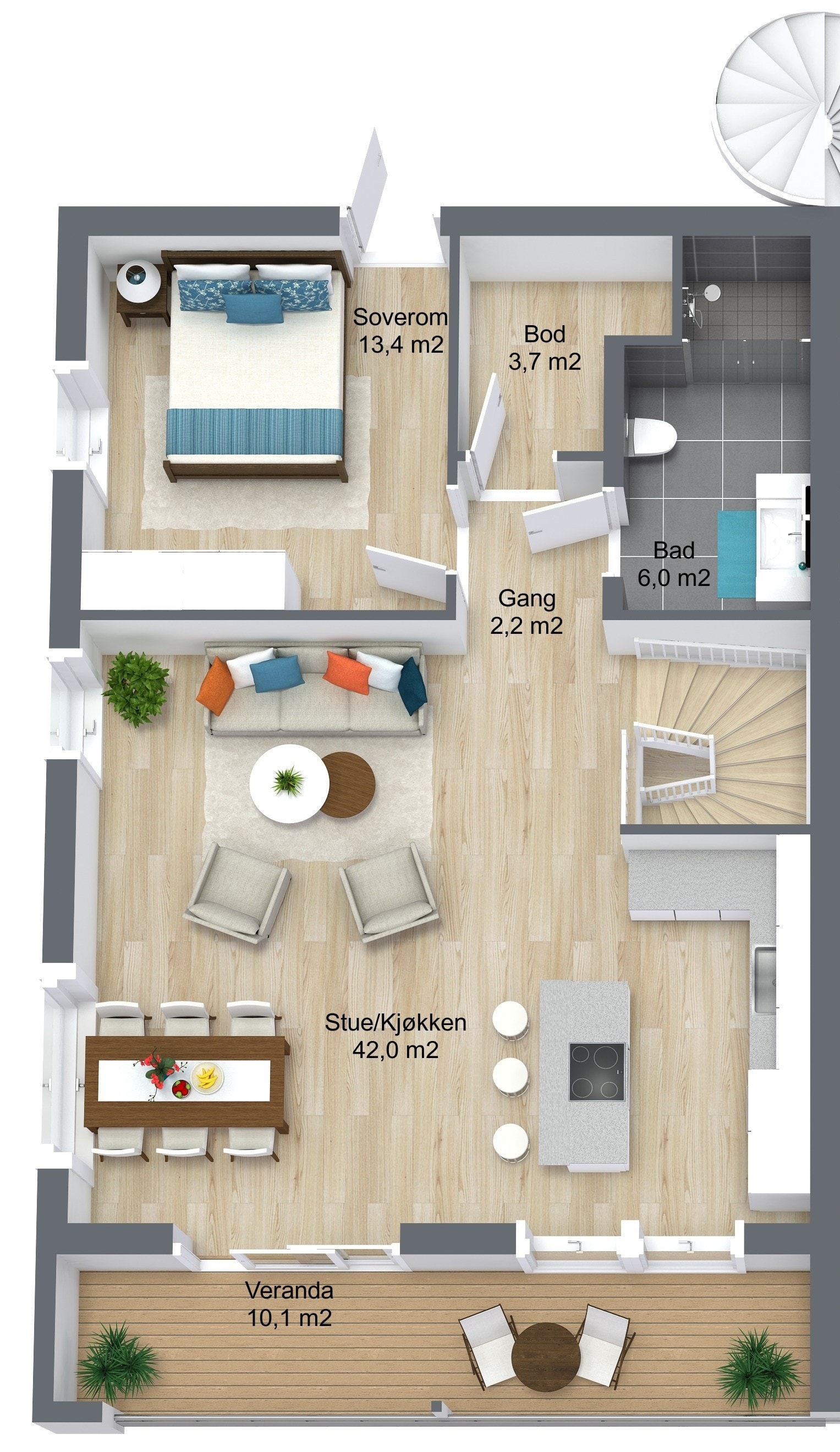 Planillustrasjon 2. etasje Galleribilde