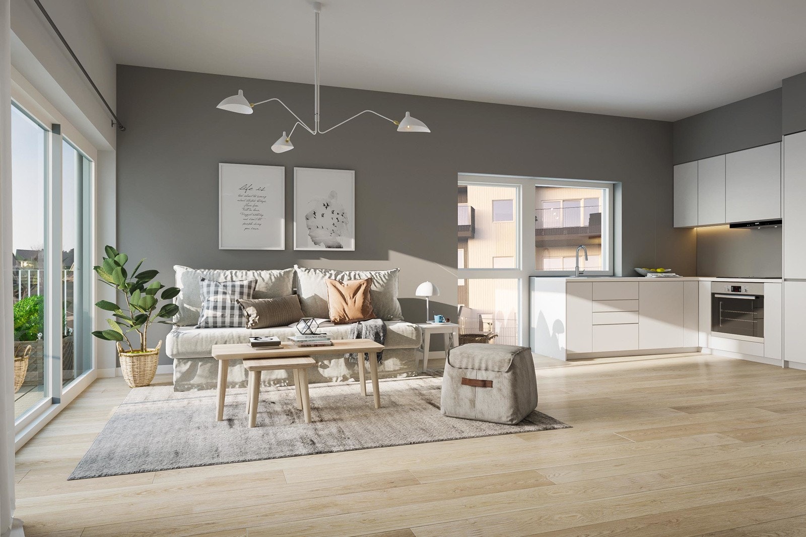 Illustrasjon av leilighet 304 (illustrasjon med fotomontasje - avvik vil forekomme) Galleribilde